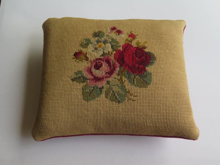 Late 19th Century Pillow Or Cushion Needlepoint Tapestry Art