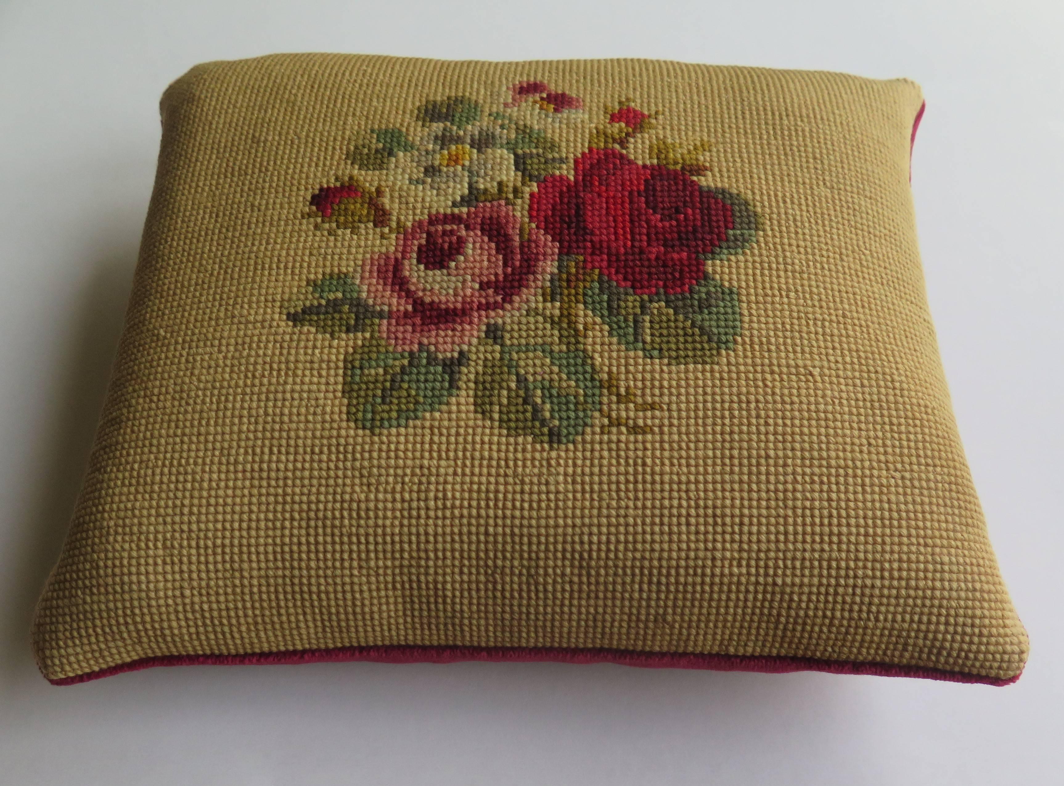 Art Nouveau Late 19th Century Pillow or Cushion Needlepoint tapestry Art-Nouveau Design