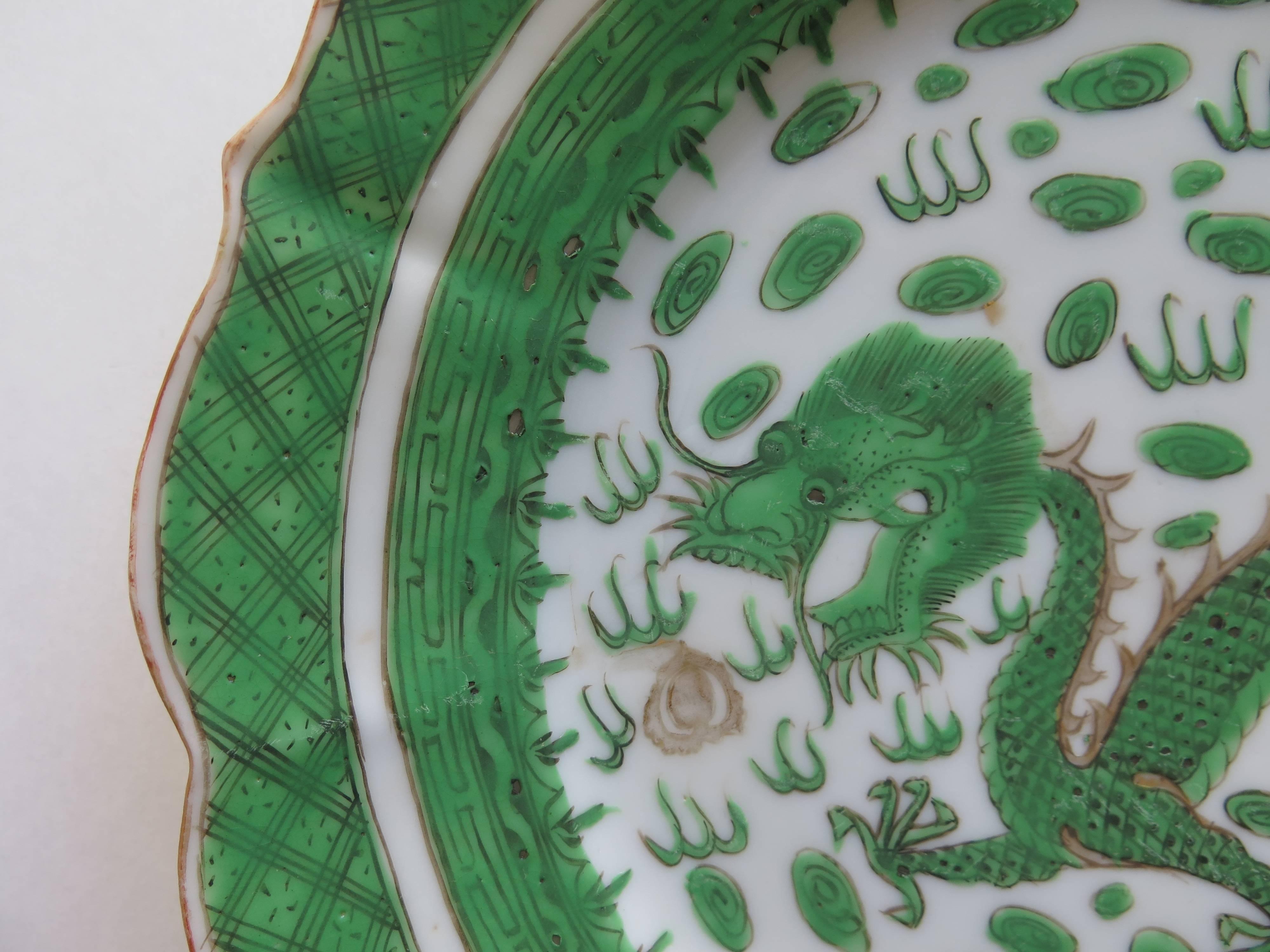 famille verte chinese porcelain in green enamels