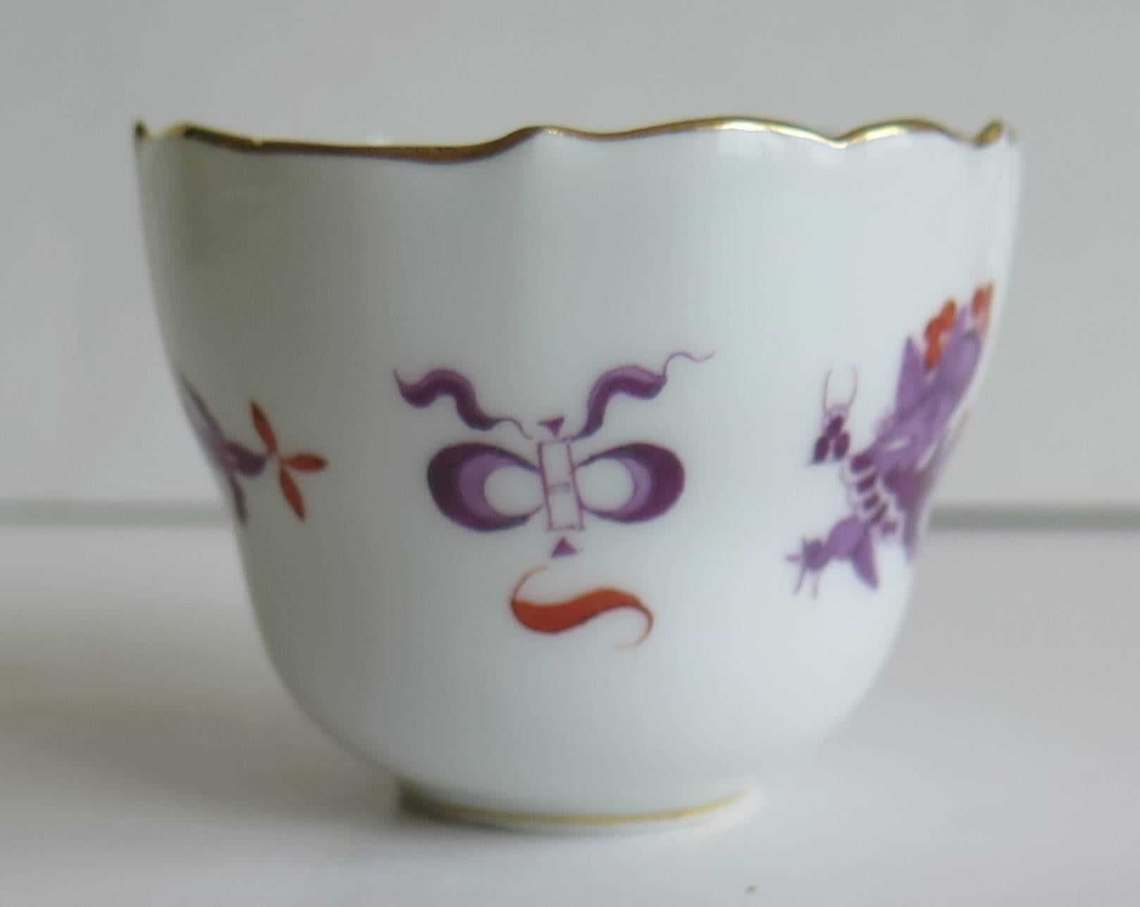 German Meissen Porcelain Demitasse Cup and Saucer Chinese Dragon Pattern, circa 1928