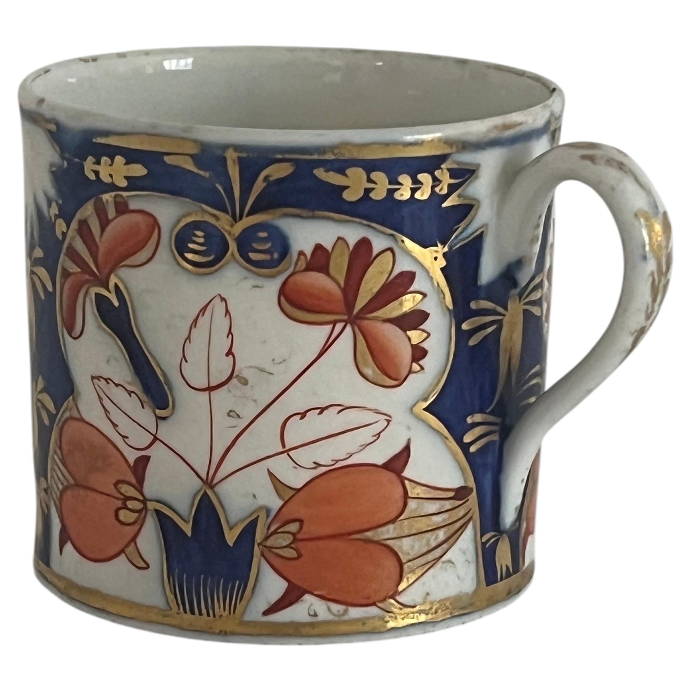 Georgian Coalport Porcelain Coffee Can, Hand Painted, Circa 1810
