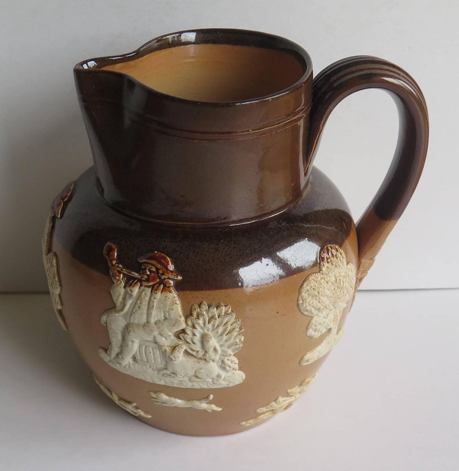 Royal Doulton 'Lambeth,' Farming Scene Jug or Pitcher, Stoneware, circa 1905 For Sale at 1stdibs