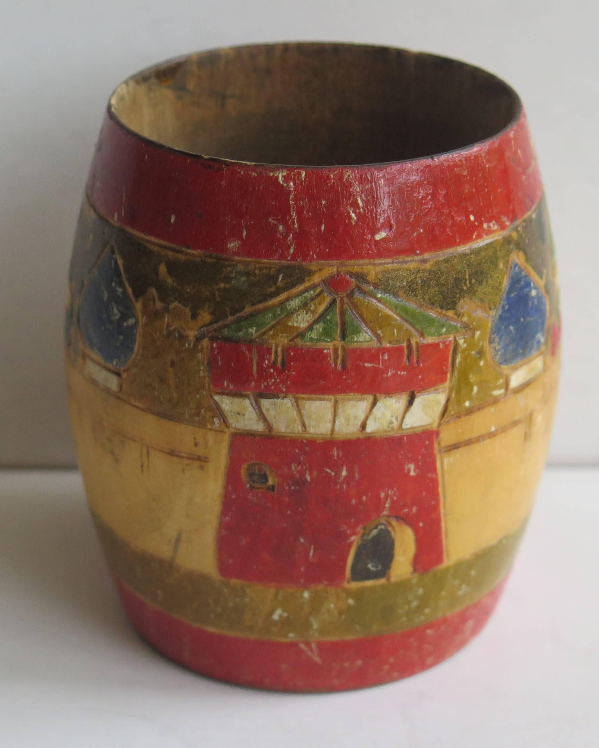 Folk Art Spill Vase Central Europe Hand-Carved and Painted, 19th Century Ca.1850 In Good Condition In Lincoln, Lincolnshire