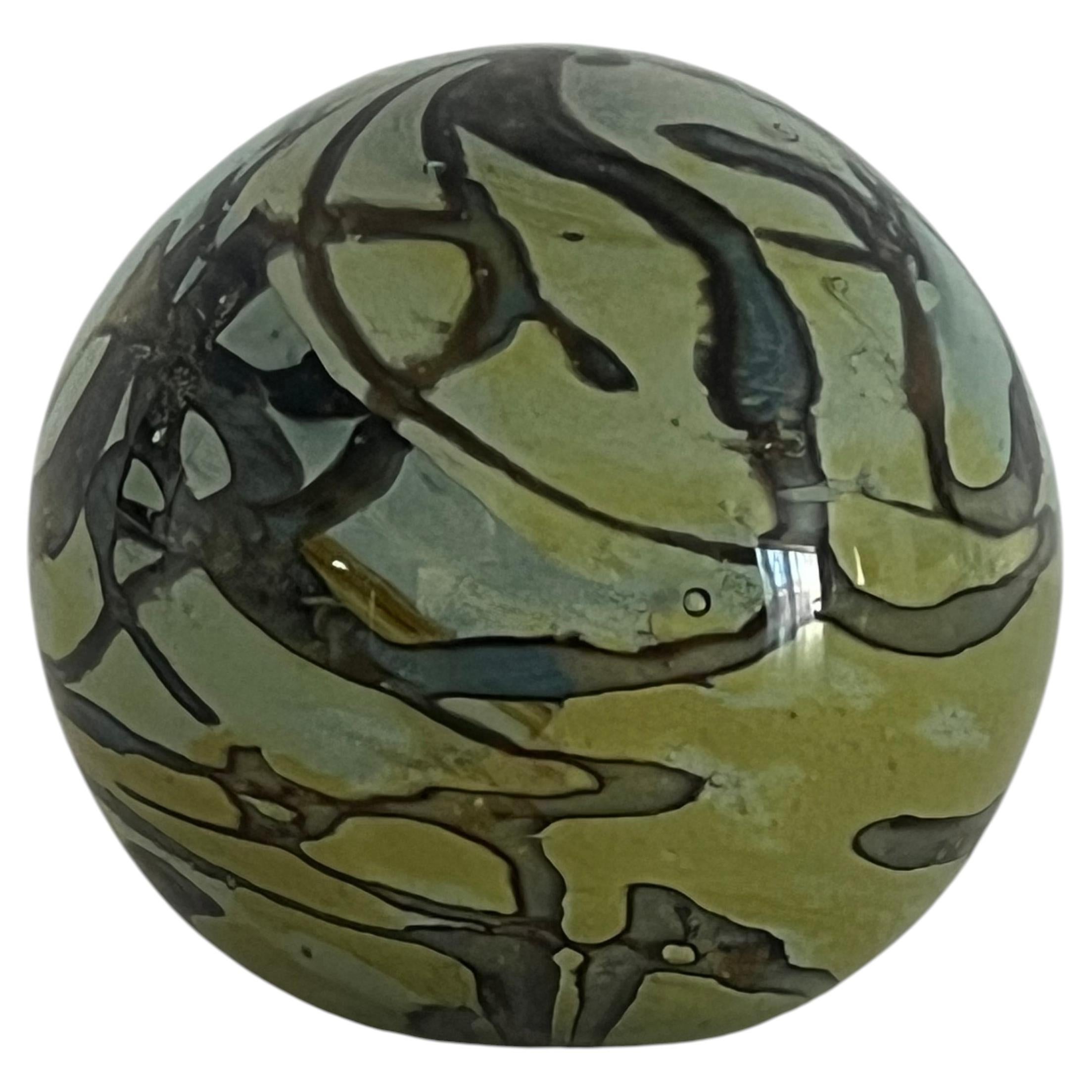 Mdina Glass Paperweight, Abstract Design, Handcrafted, Malta, 1970s For Sale