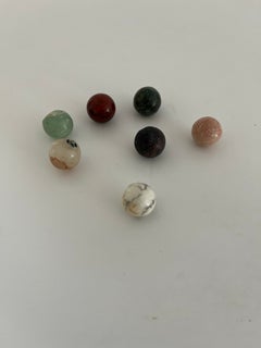 Marble Solitaire Game with hardwood board and 33 agate stone Marbles, Circa 1925