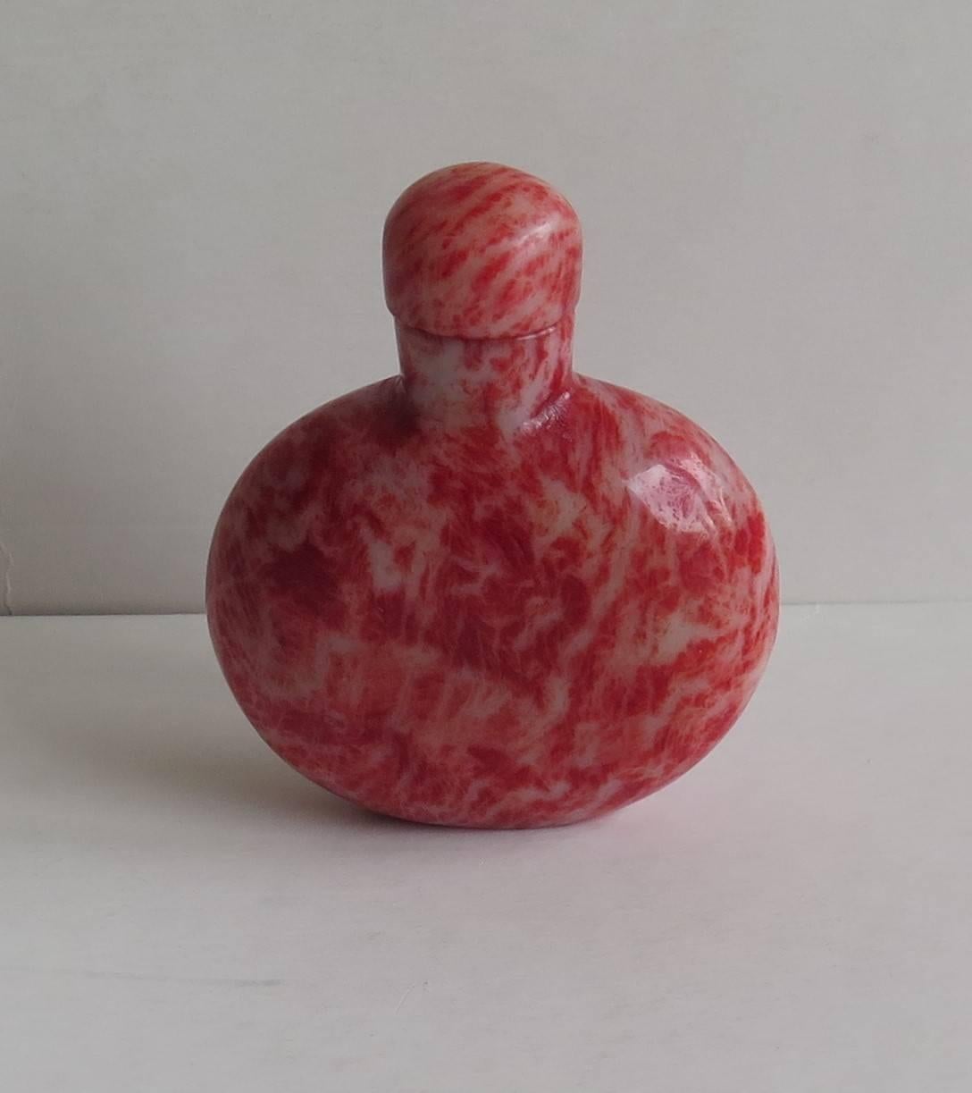 Qing Chinese Snuff Bottle of Natural mottled Hard-Stone Hand-Carved, circa 1950