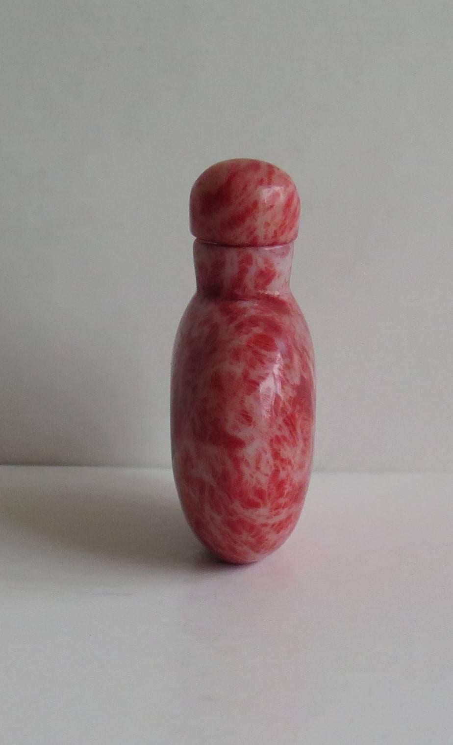Chinese Snuff Bottle of Natural mottled Hard-Stone Hand-Carved, circa 1950 1
