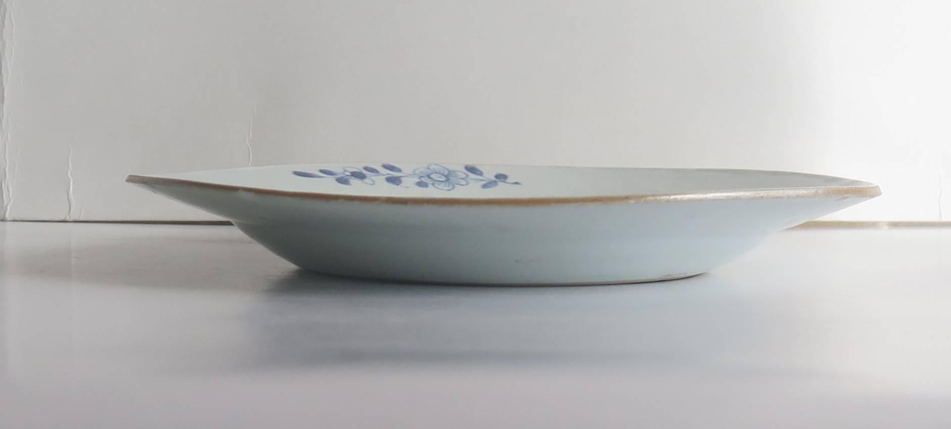 18th Century, Chinese Porcelain Side Plate, Blue and White, Hand-Painted 1