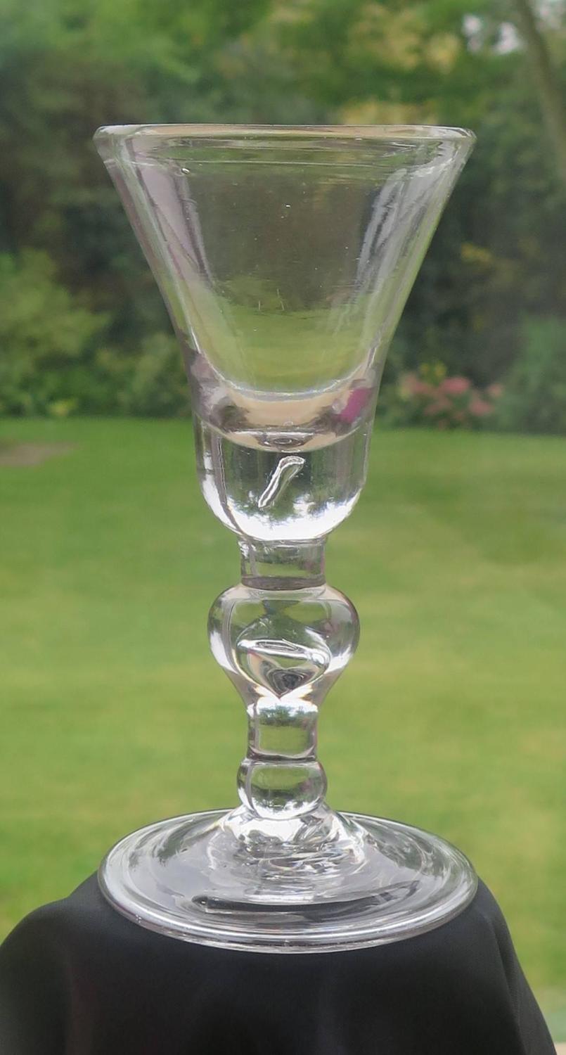 Rare, Queen Anne, Early 18th Century, Heavy Baluster Wine Glass, circa