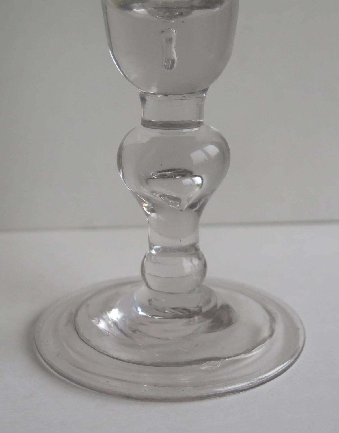 Rare, Queen Anne, Early 18th Century, Heavy Baluster Wine Glass, circa