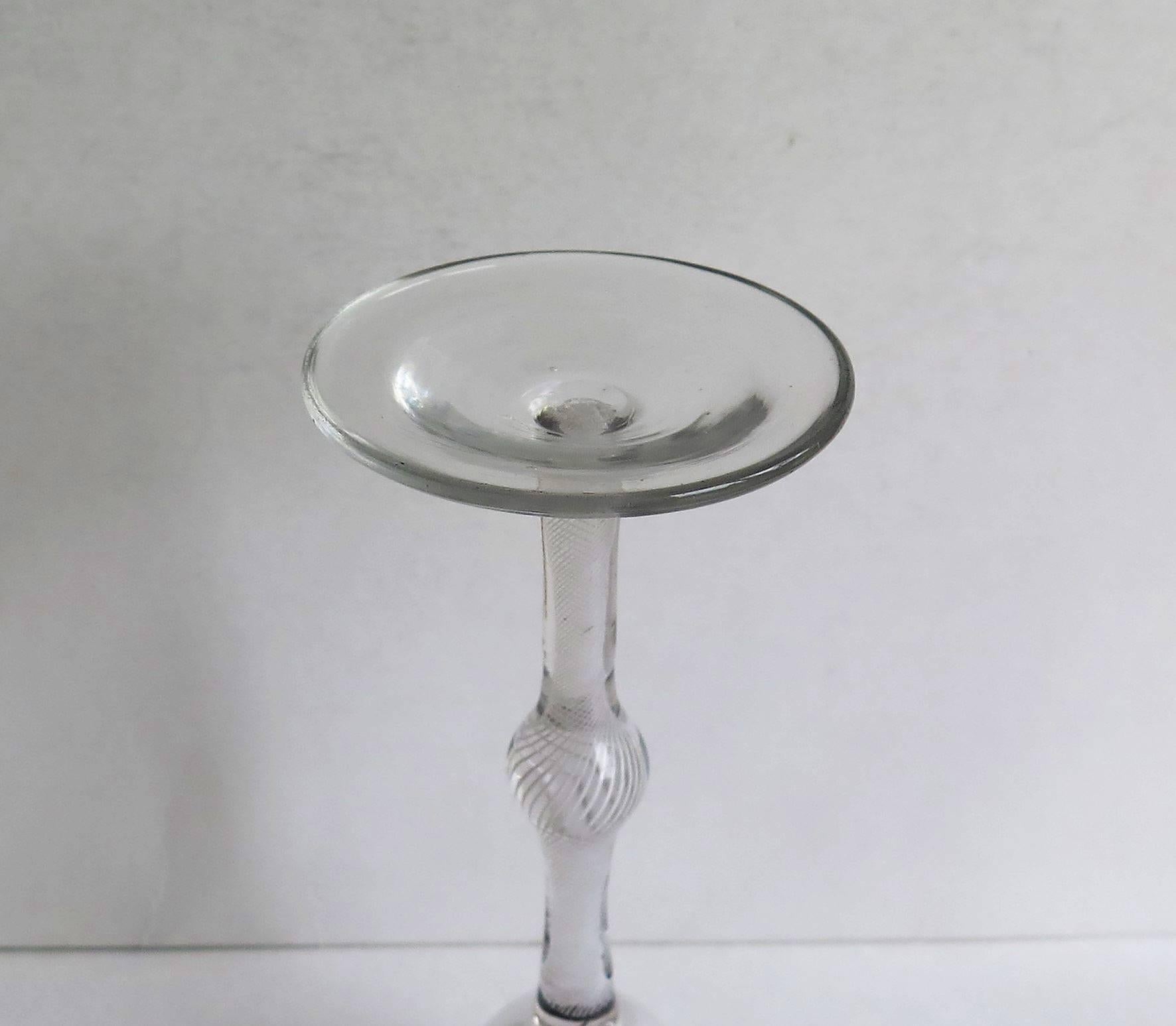 Georgian Wine Glass Handblown Cotton Twist Stem, English Circa 1765 For Sale 4