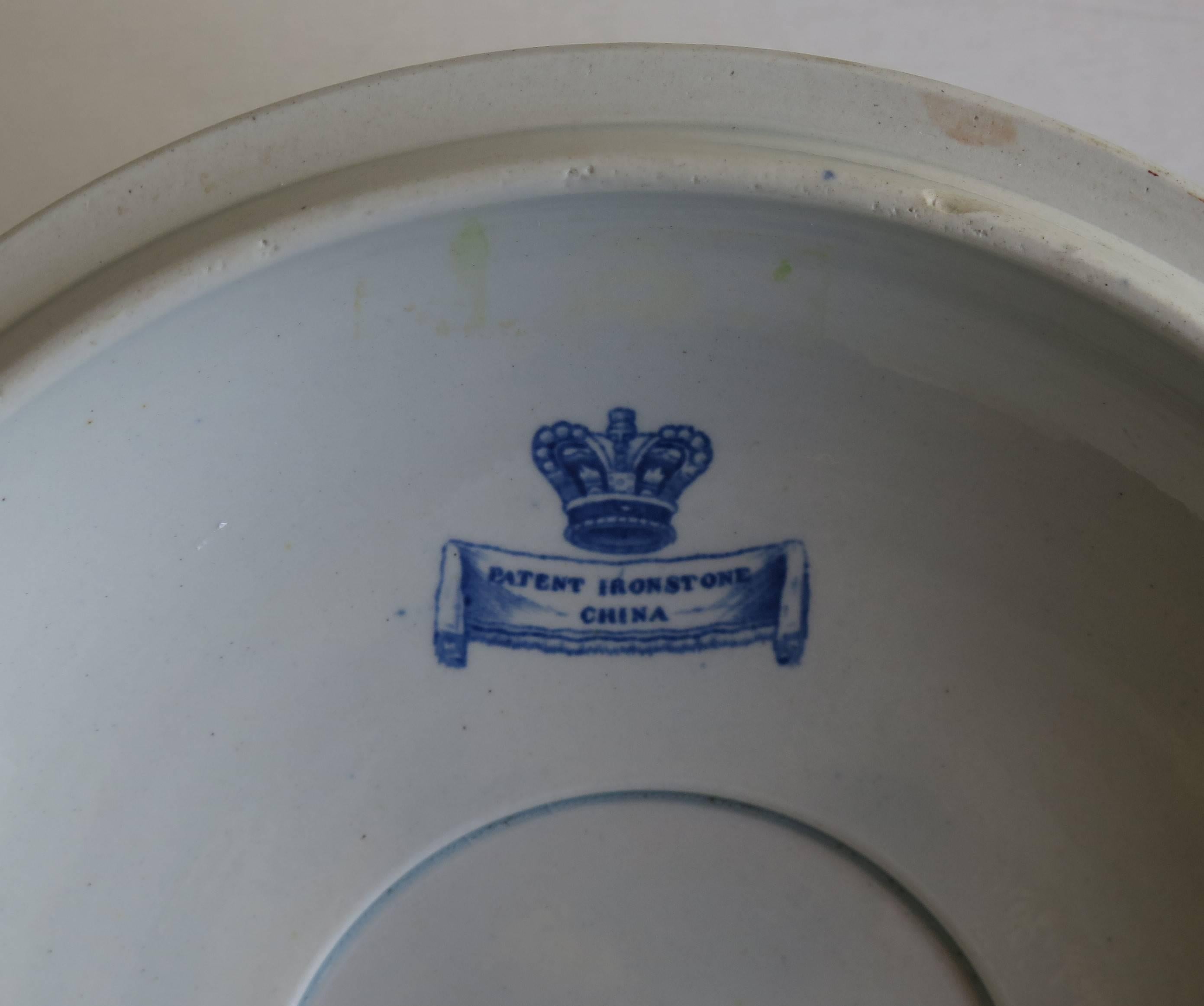 Early MASON's Ironstone, Tureen Lid, Oriental Pheasant Pattern, circa 1815 3