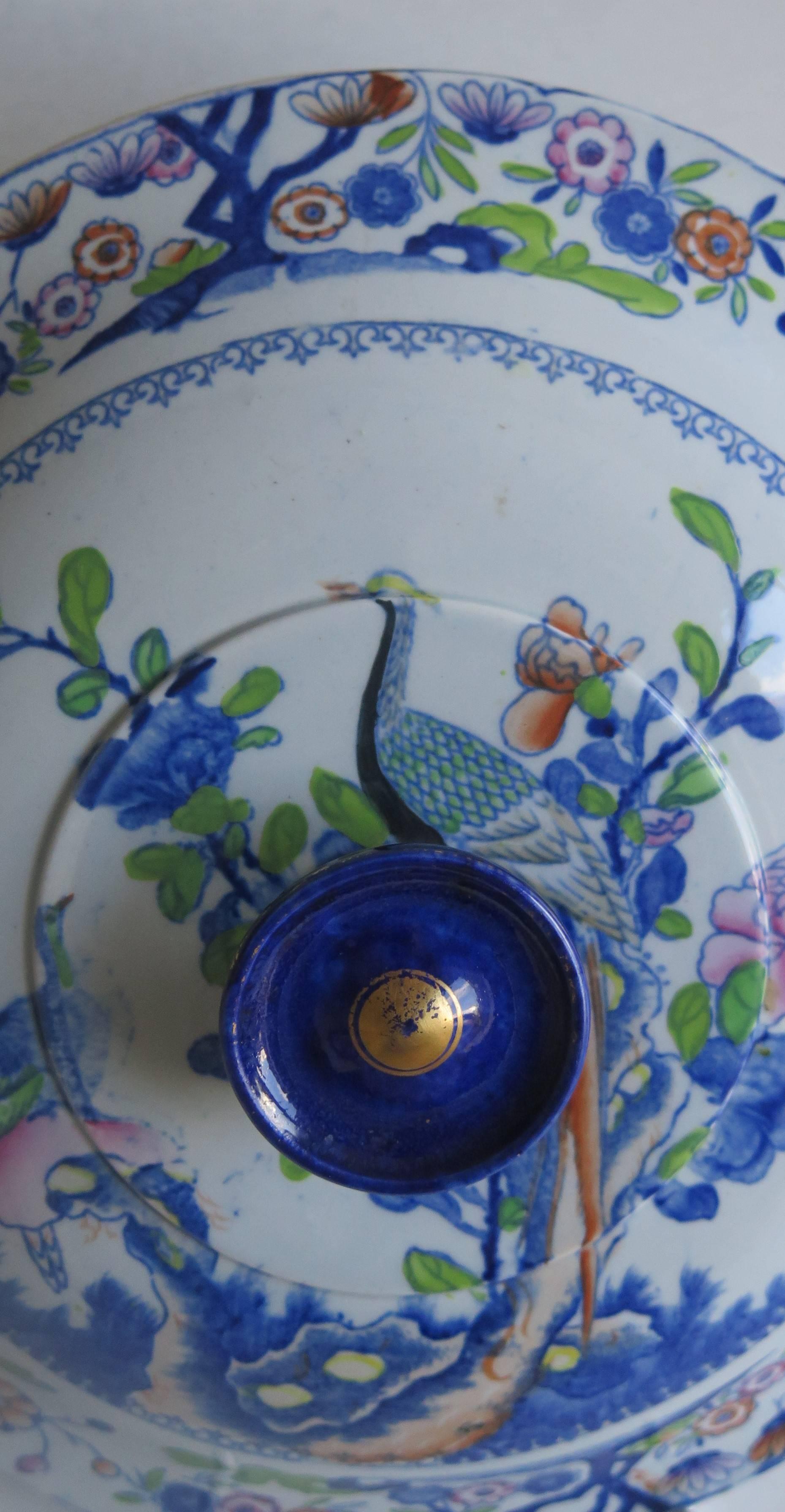 19th Century Early MASON's Ironstone, Tureen Lid, Oriental Pheasant Pattern, circa 1815