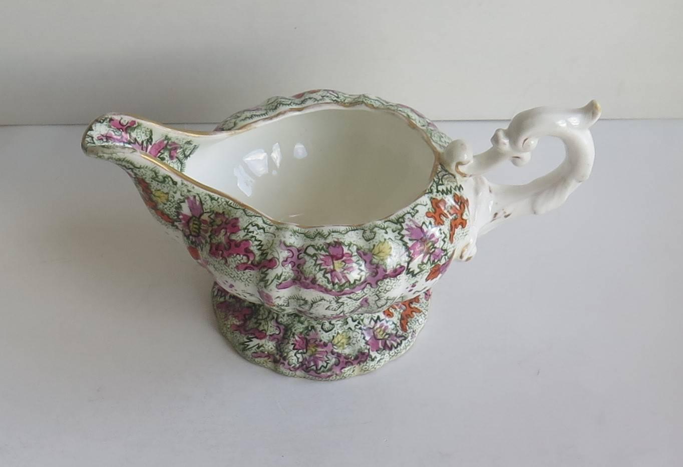 Mason's Cream or Milk Jug Porcelain Cashmire De Thibet Pattern, Circa 1832 1