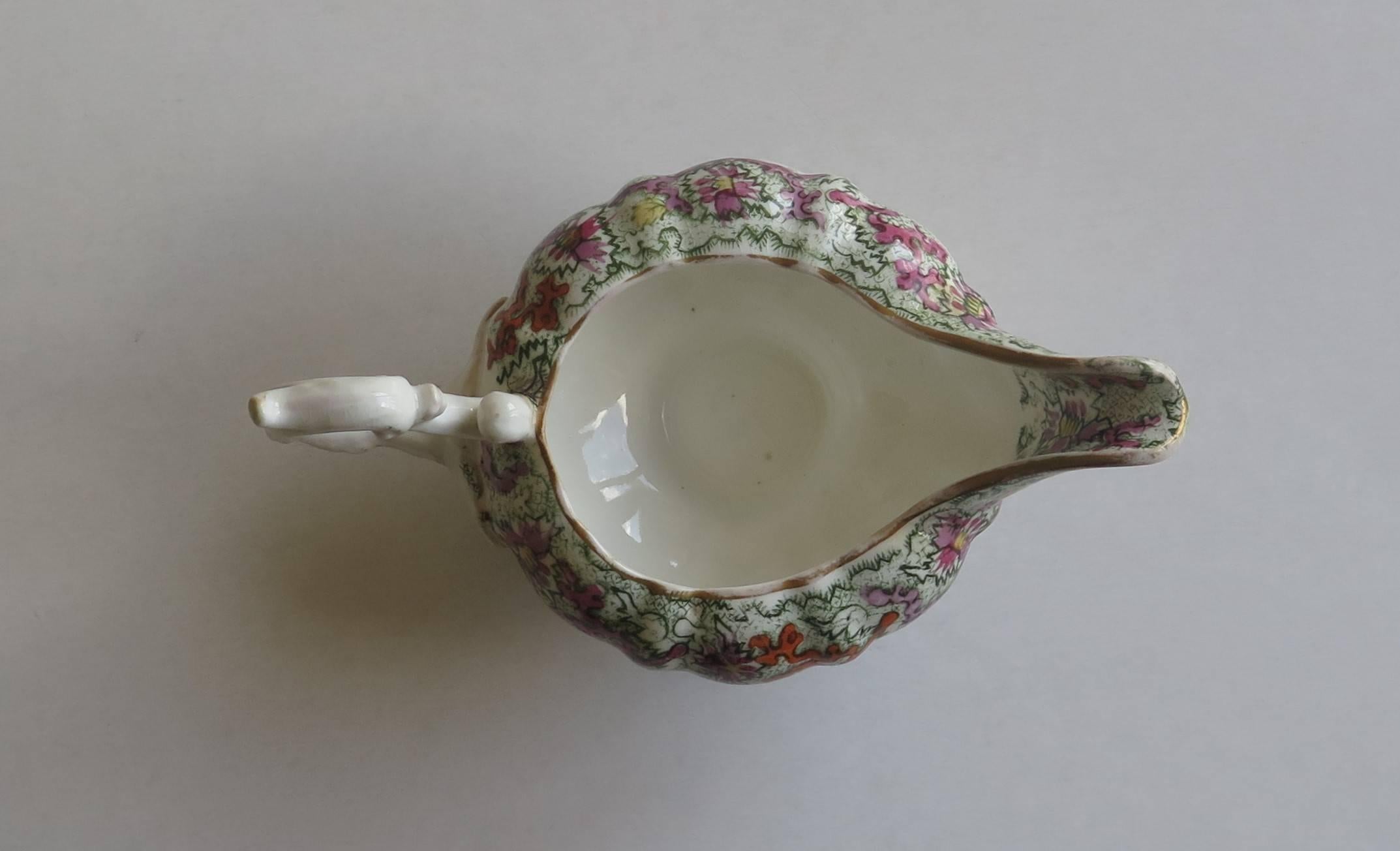 Mason's Cream or Milk Jug Porcelain Cashmire De Thibet Pattern, Circa 1832 2