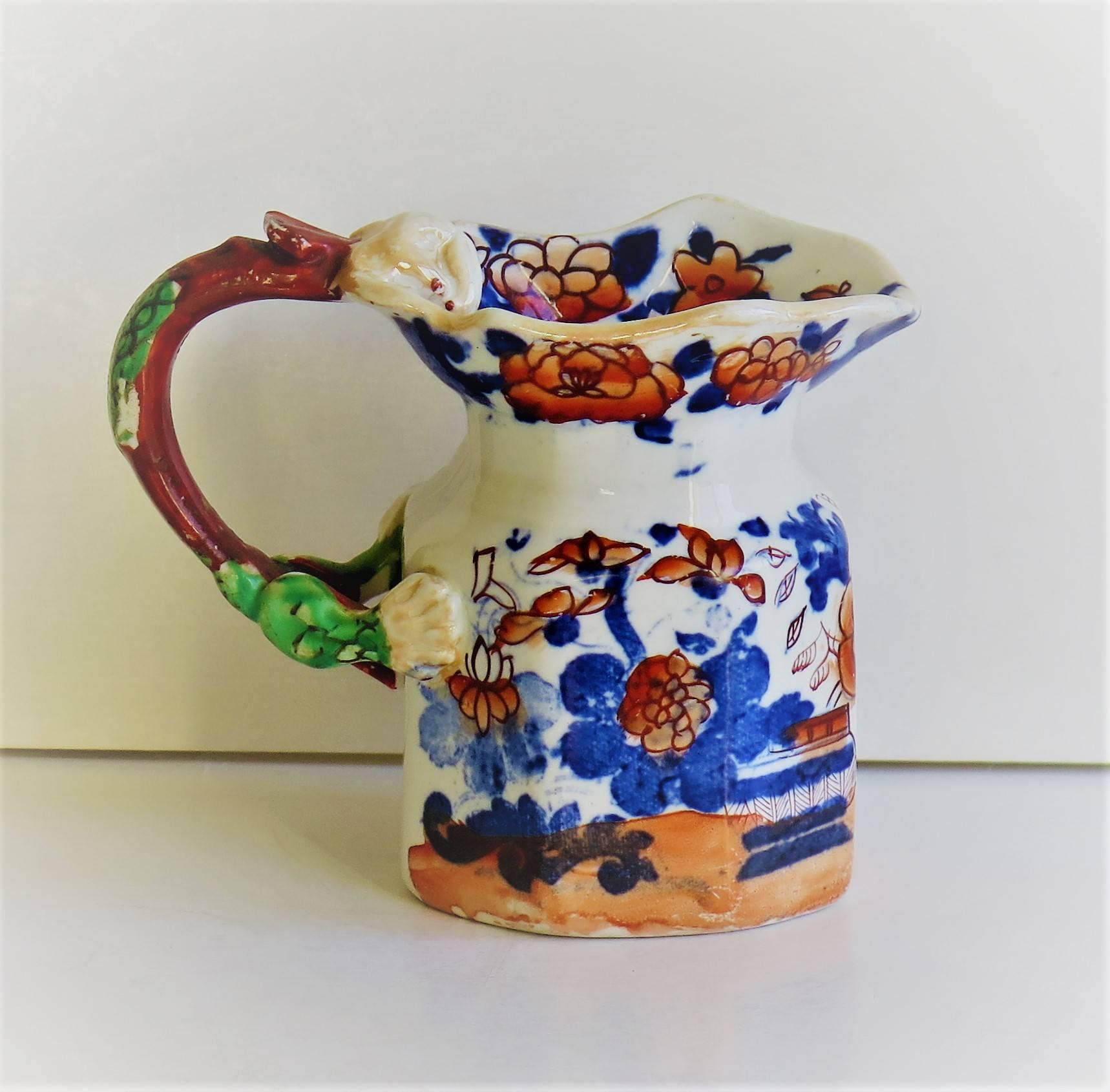 Chinoiserie Early Mason's Ironstone Cream Jug or Pitcher, 