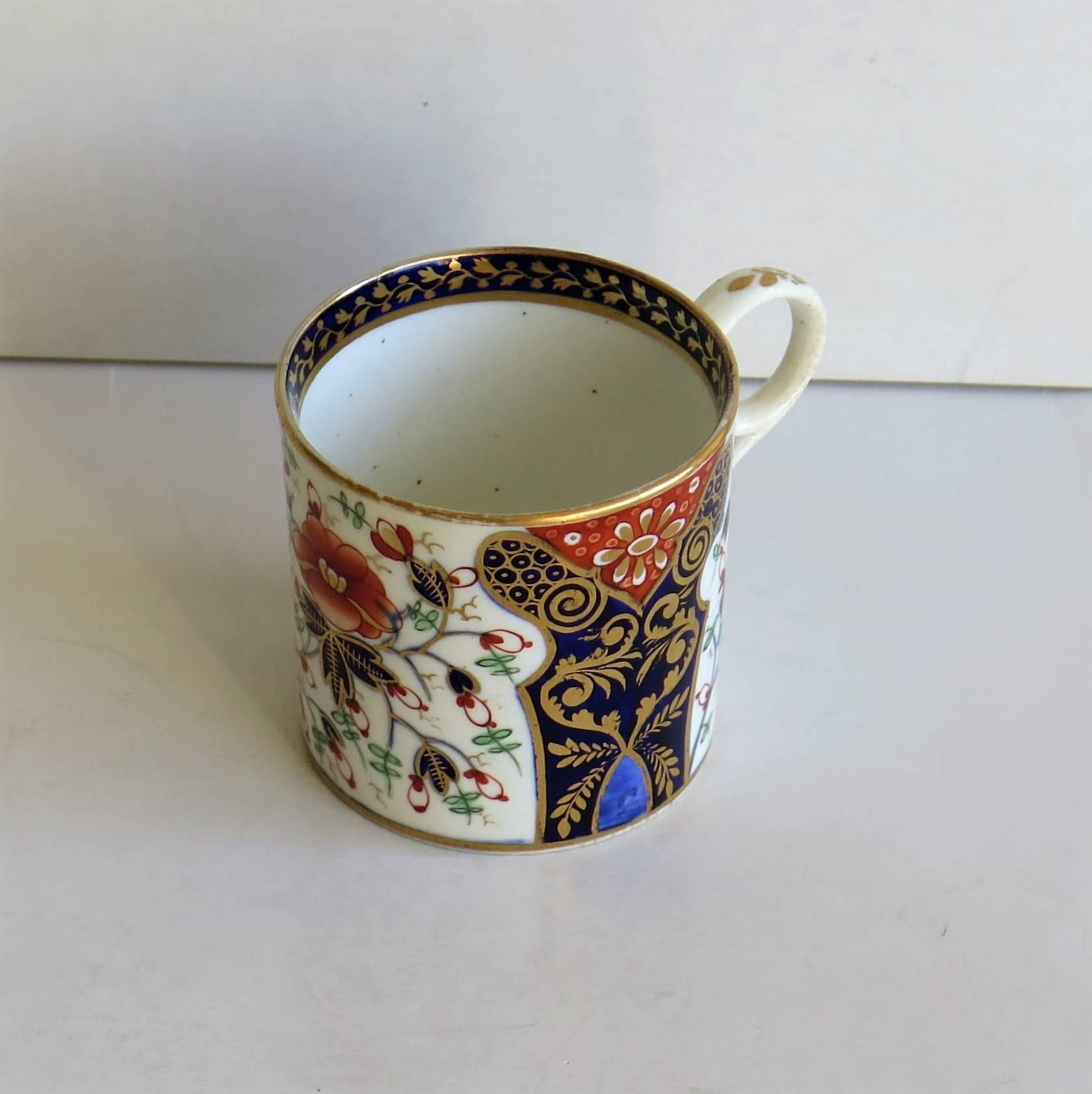 English Fine Georgian, Derby Coffee Can, Hand-Painted and Gilded 