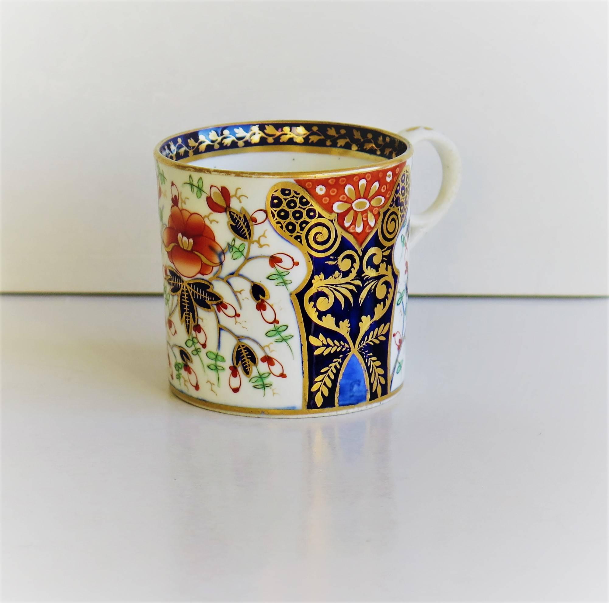 Chinoiserie Fine Georgian, Derby Coffee Can, Hand-Painted and Gilded 