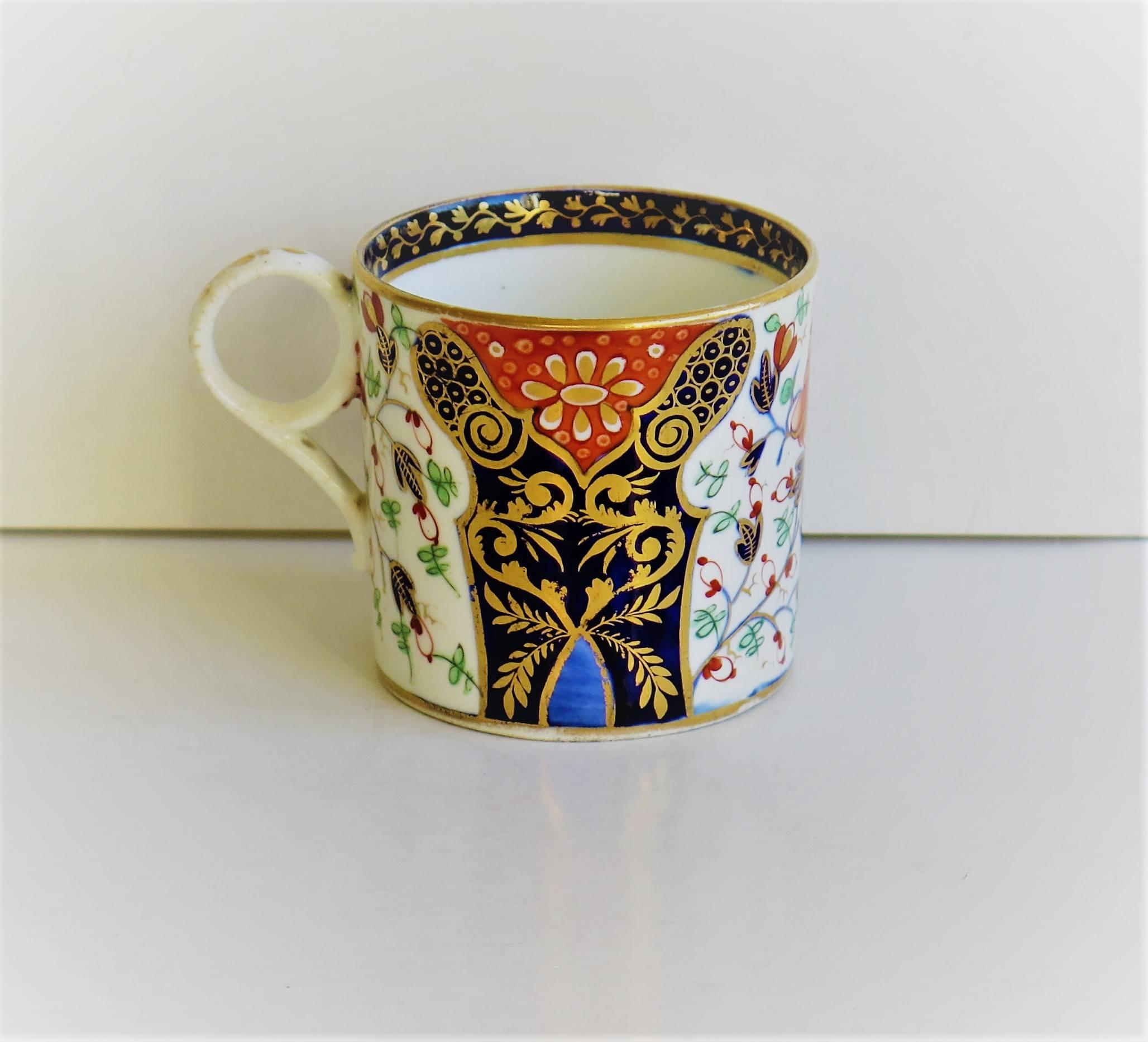 19th Century Fine Georgian, Derby Coffee Can, Hand-Painted and Gilded 