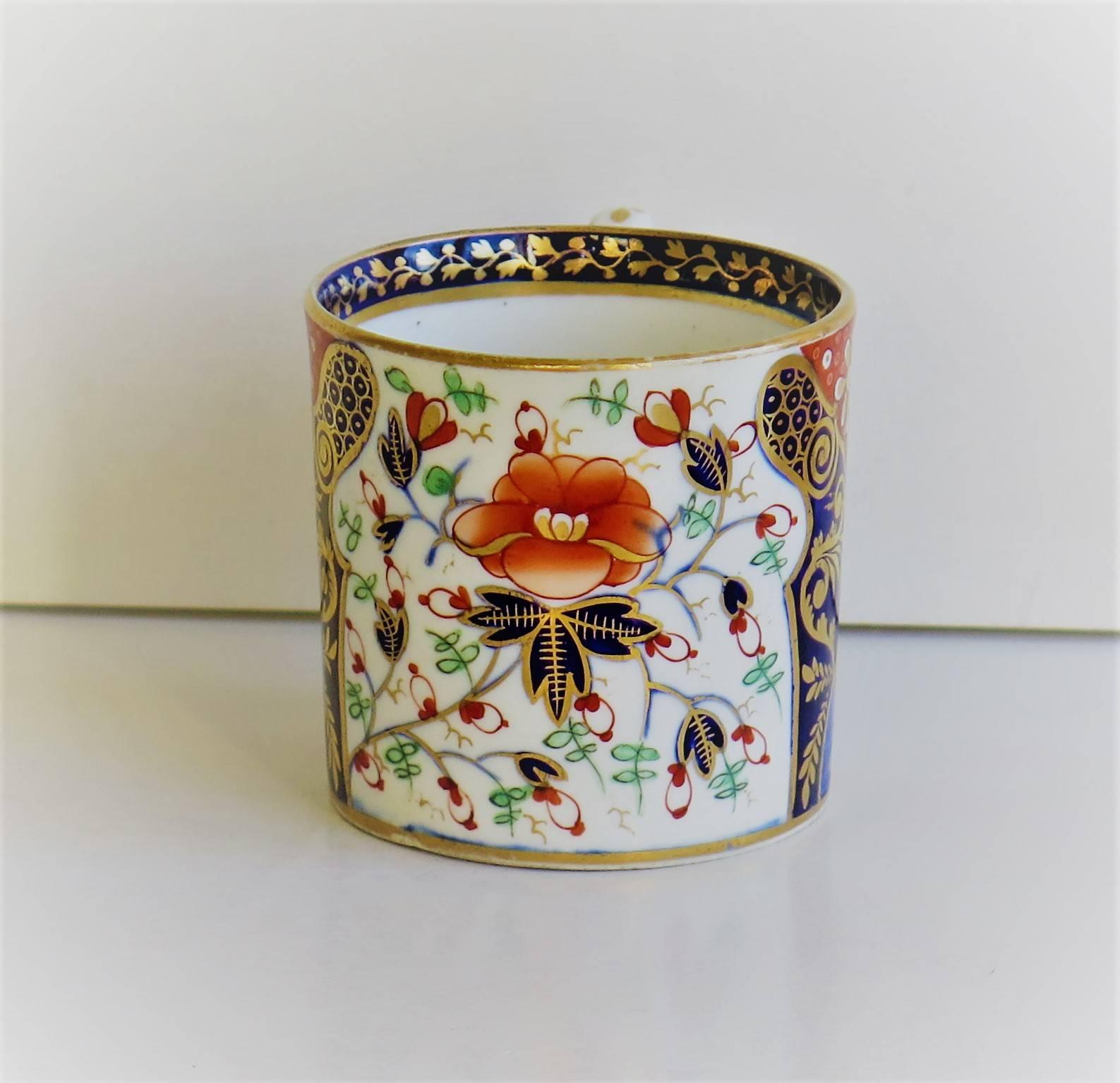 Porcelain Fine Georgian, Derby Coffee Can, Hand-Painted and Gilded 