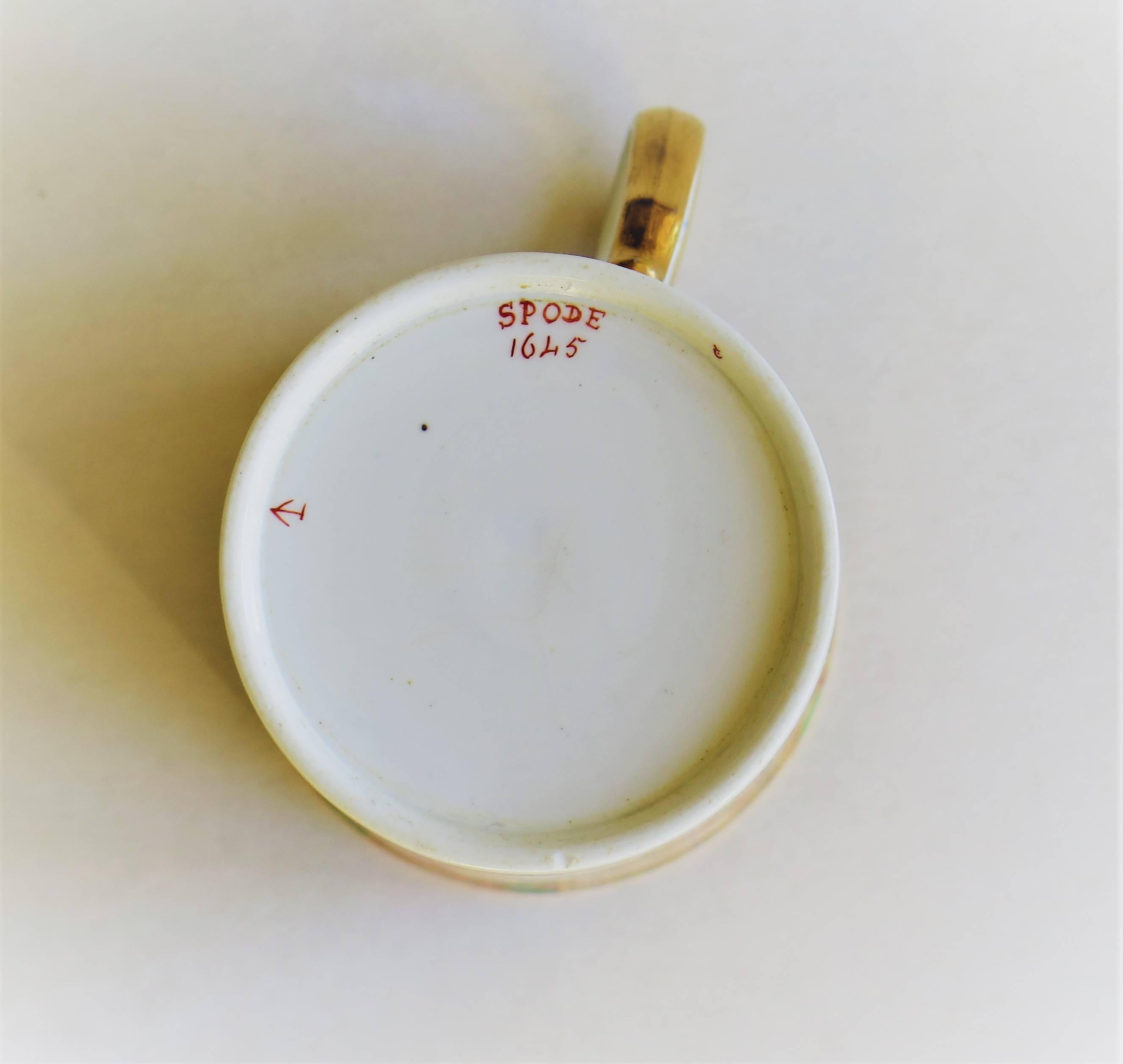 Spode Porzellan-Kaffeekanne:: Muster 1645:: auf dem Boden mit Spode gekennzeichnet:: um 1810 1