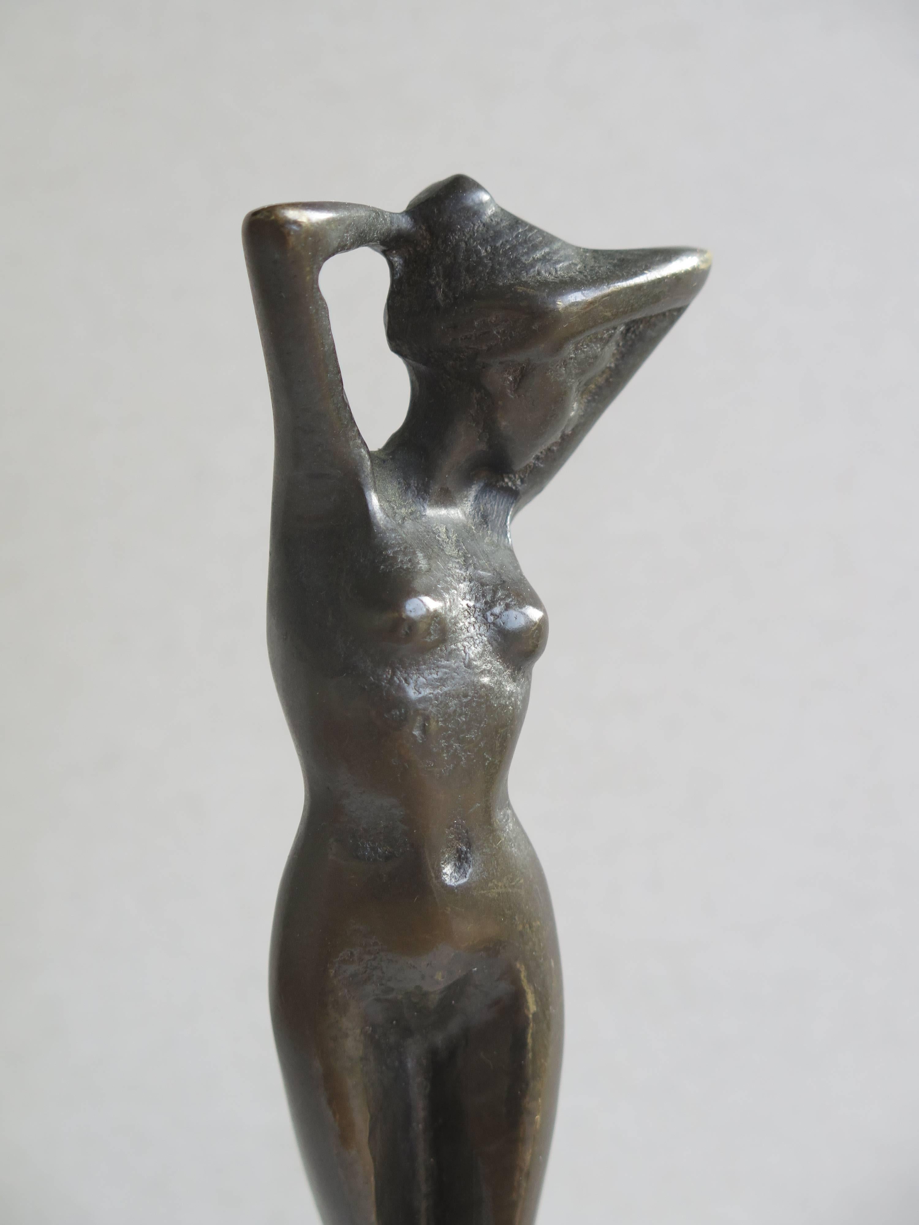 Bronze Figurine Sculpture, Nude Lady, After J Lorenzl, Art Deco, Ca.1920s 1