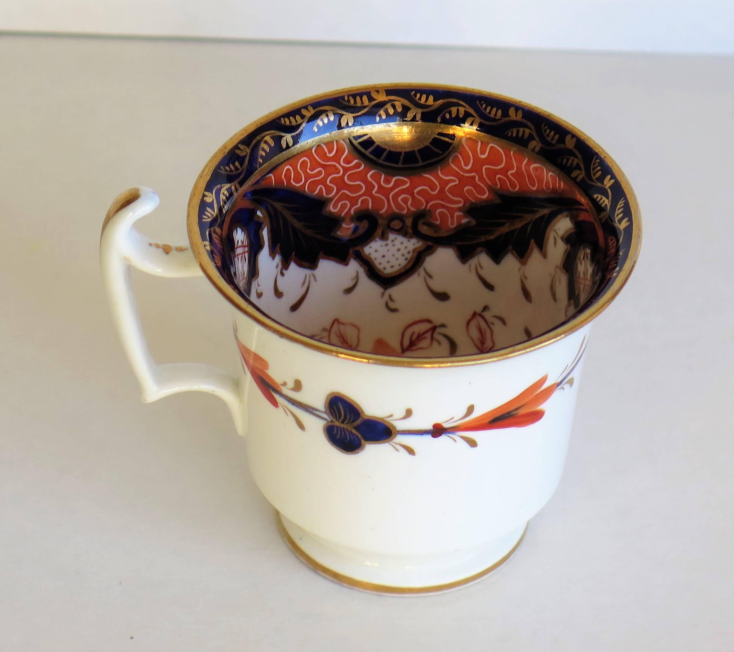 English Late Georgian John Rose Coalport Coffee Cup Japan Imari Pattern, circa 1815