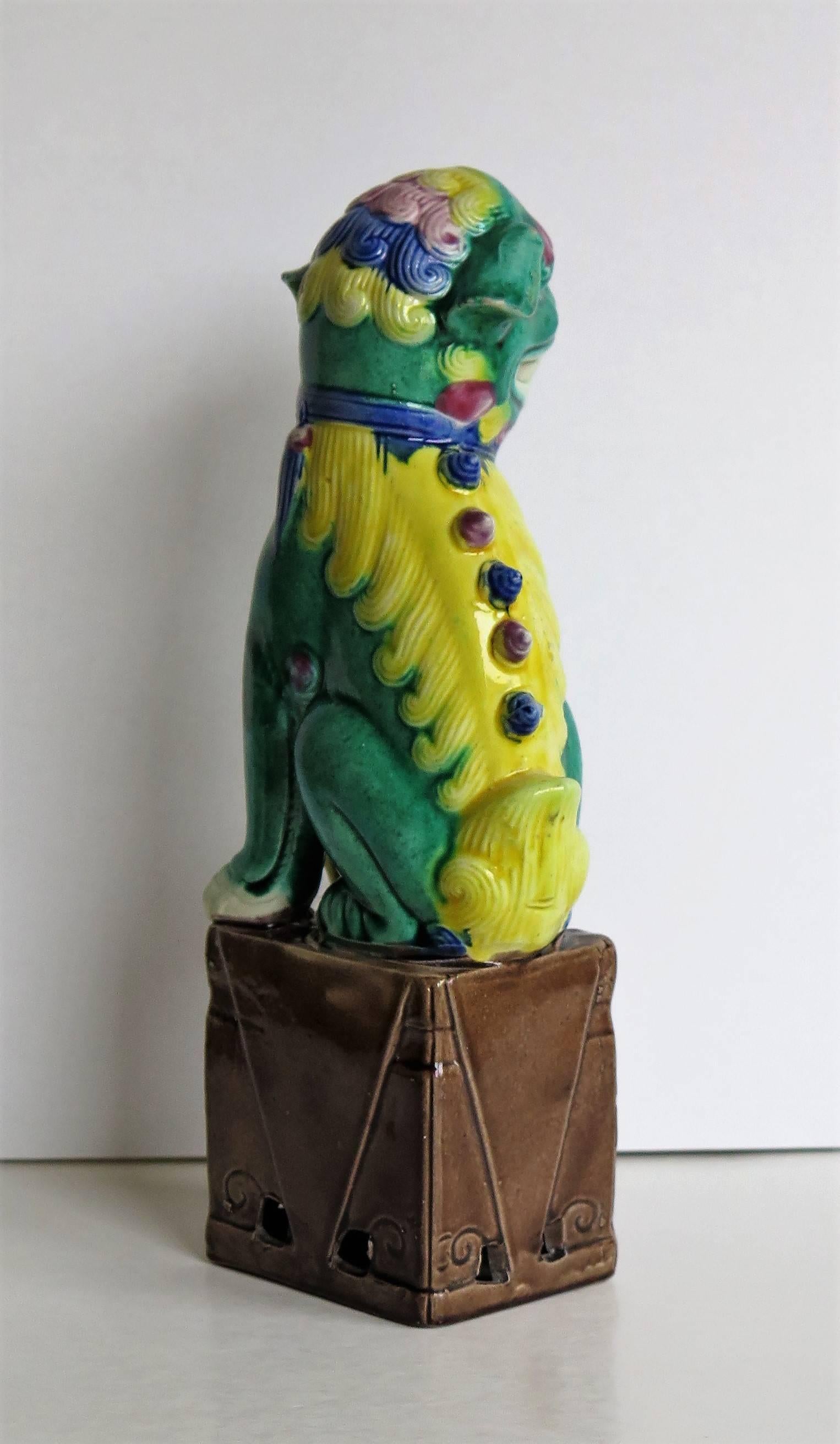 Pair of Chinese Foo Dogs, Porcelain, Hand Enamelled, circa 1920 1