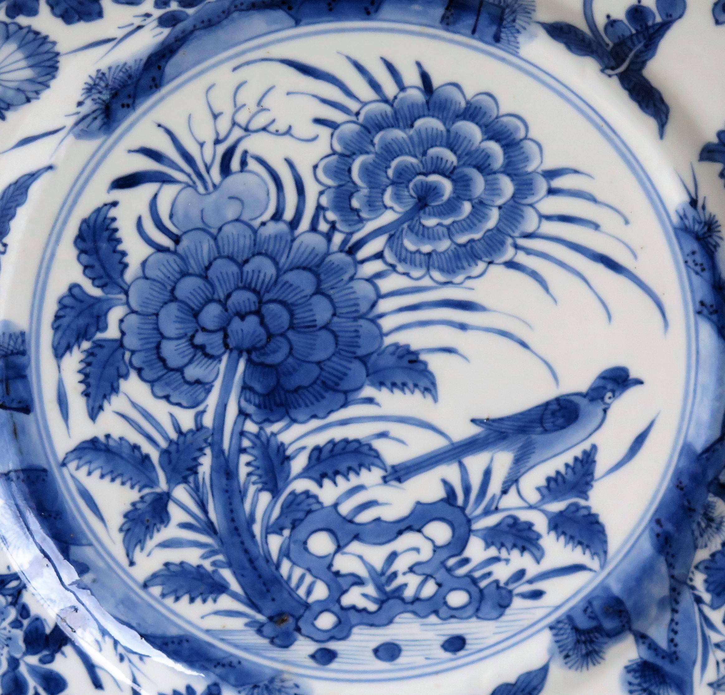 Qing Chinese Porcelain, Plate, Blue and White, KANGXI Period and Mark , circa 1700