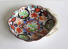 Early 19th Century Shell Desert Dish, Coalport or Spode, Porcelain Hand-Painted
