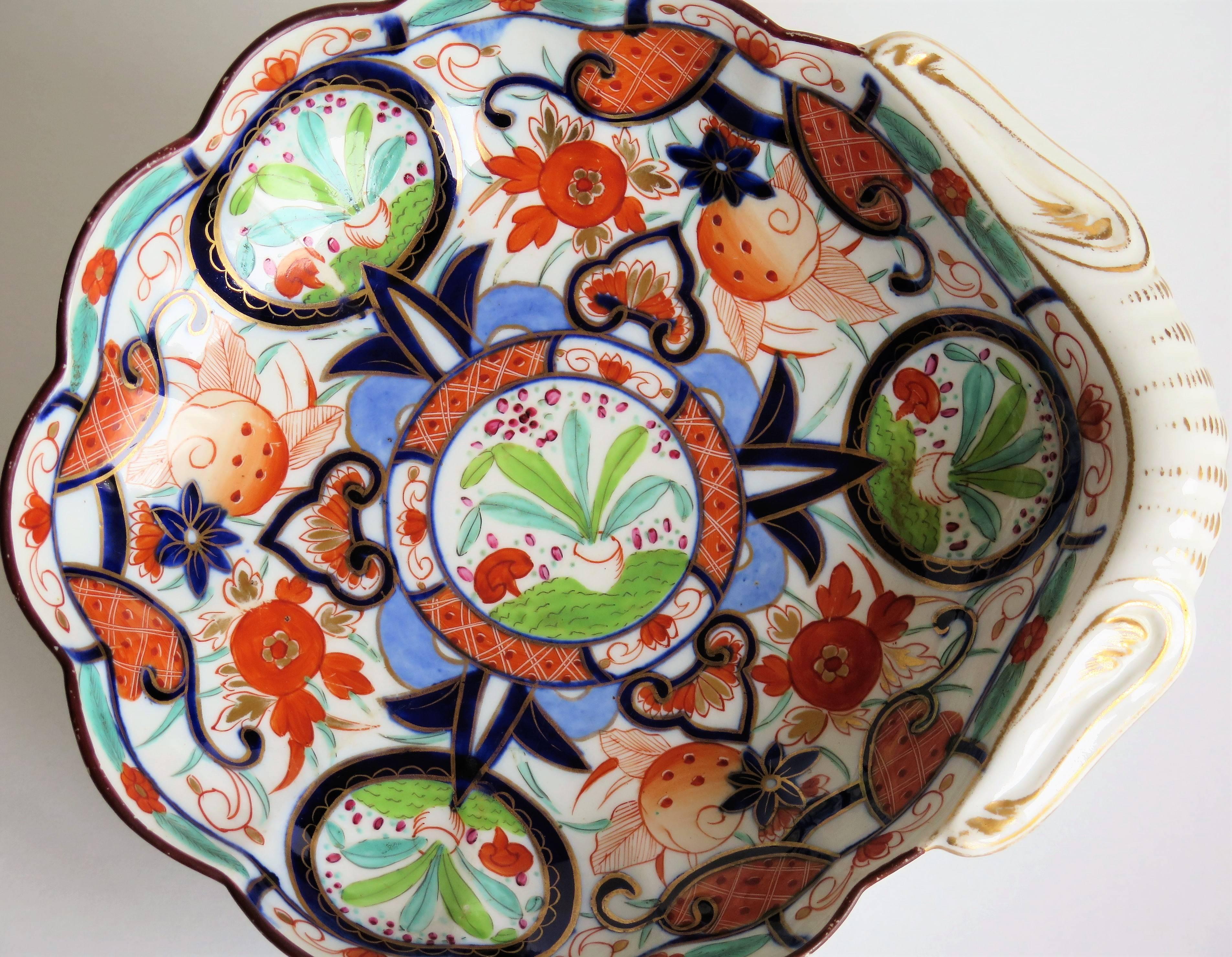 Early 19th Century Shell Desert Dish, Coalport or Spode, Porcelain Hand-Painted 2