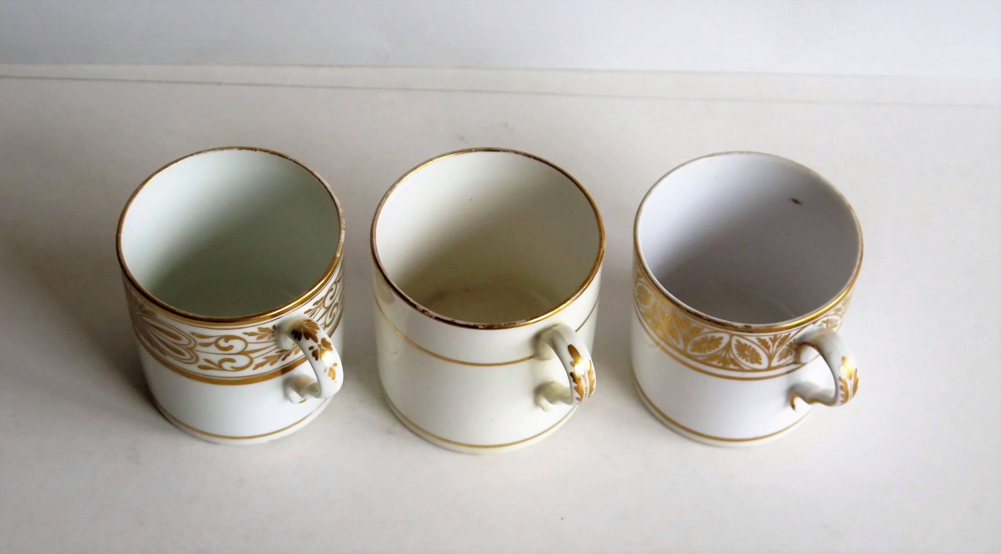 George III Georgian Set of THREE Spode Coffee Cans Porcelain , Circa 1810