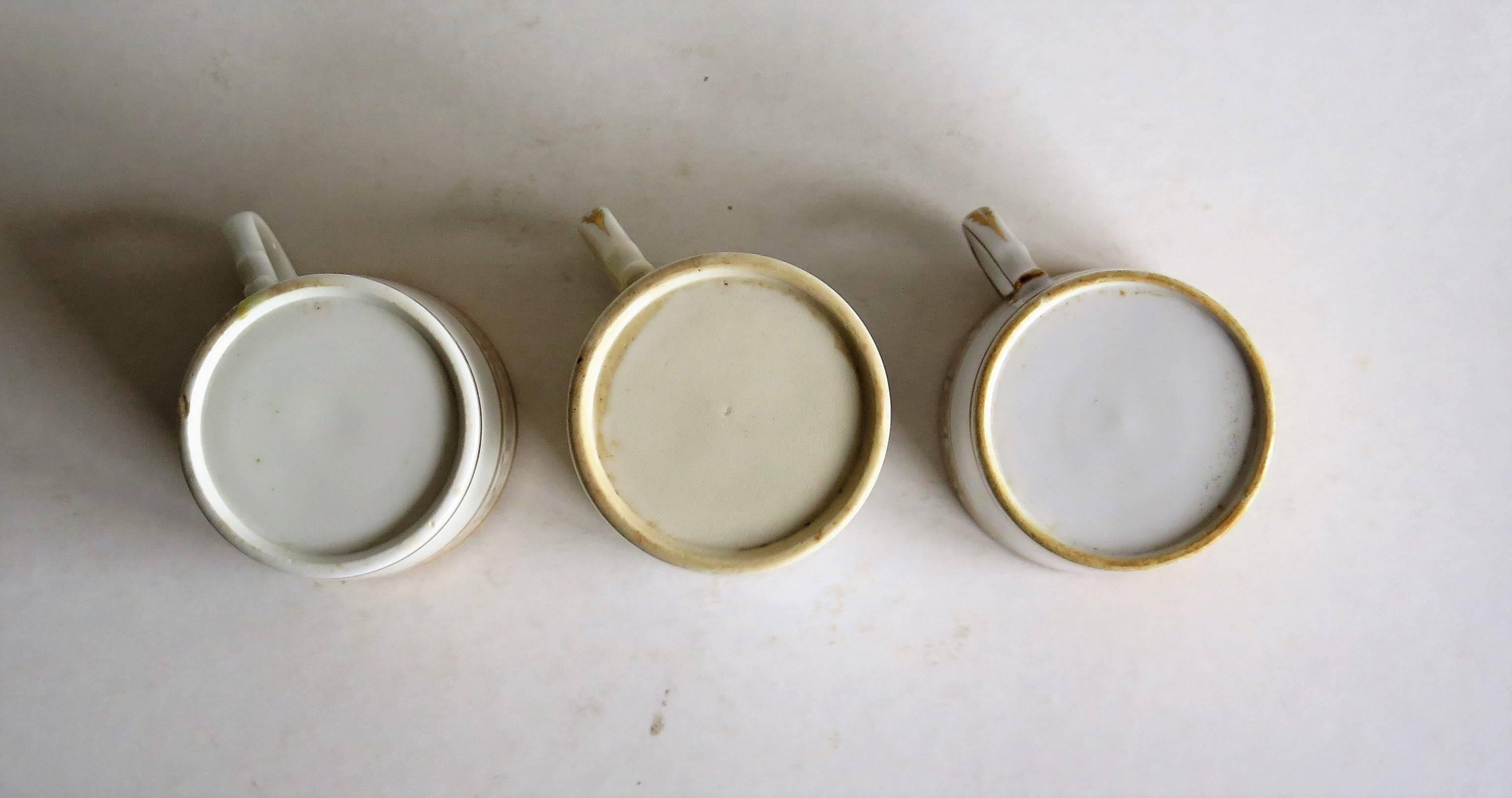 Georgian Set of THREE Spode Coffee Cans Porcelain , Circa 1810 2