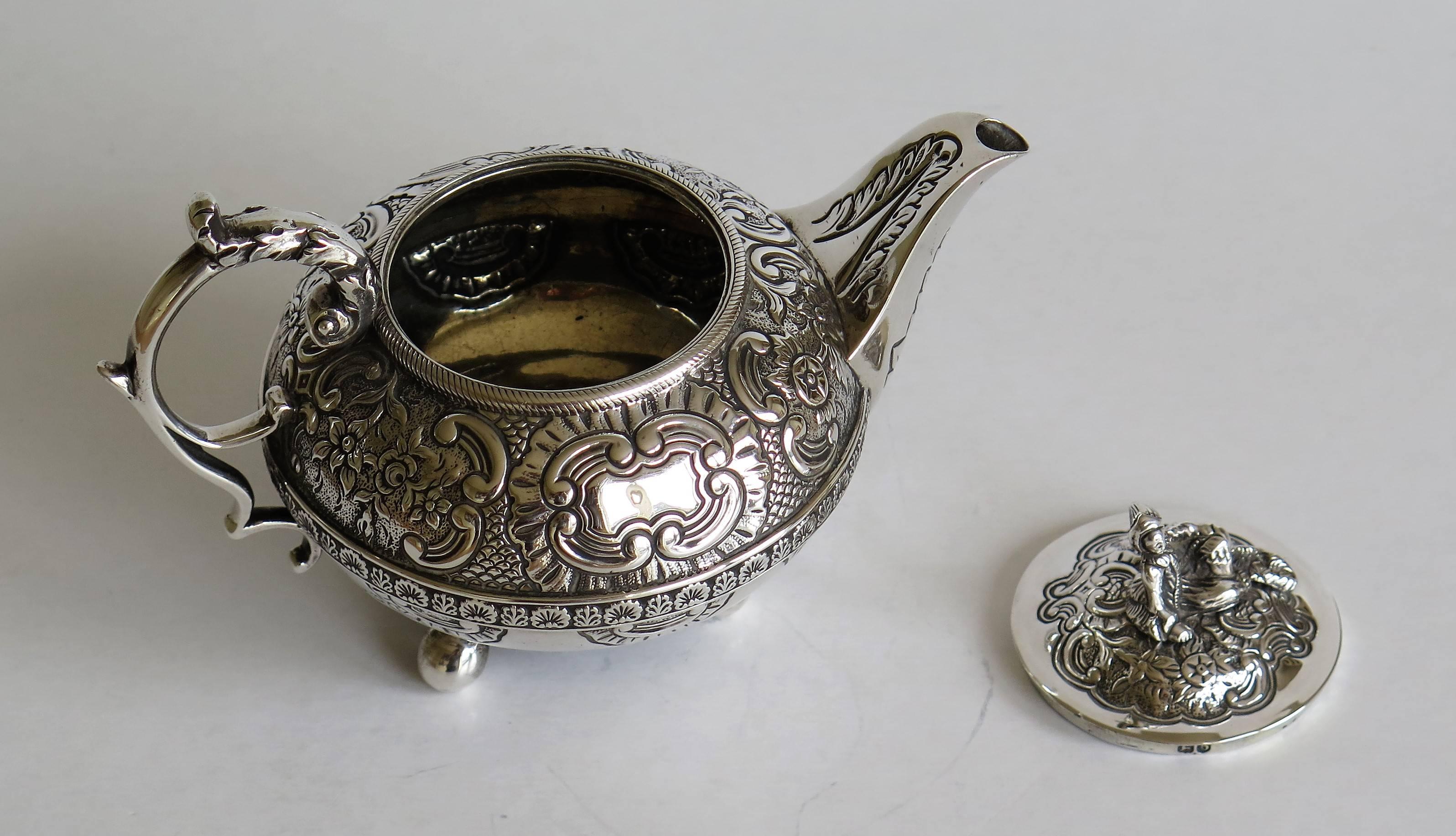 19th Century Georgian Bachelors Teapot Sterling Silver by Joseph Preedy, London 1817 For Sale