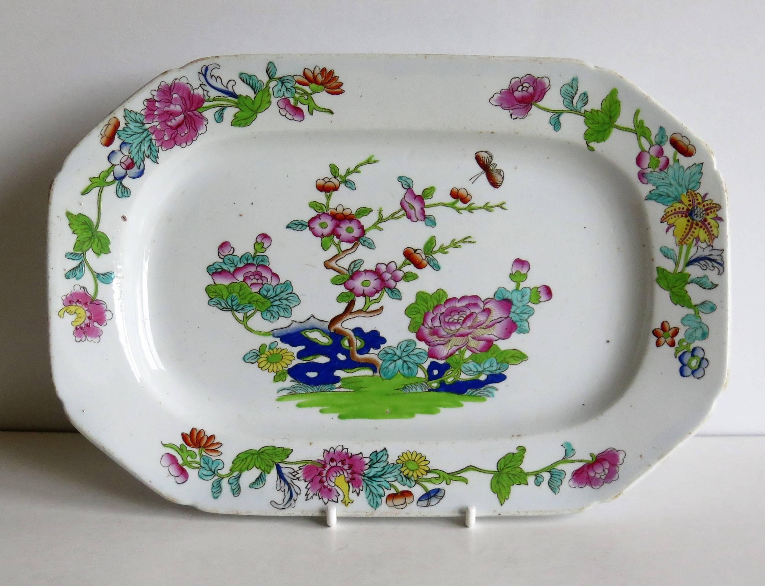 Hand-Painted Late Georgian Spode Platter Ironstone Willis Pattern No. 2148, circa 1825