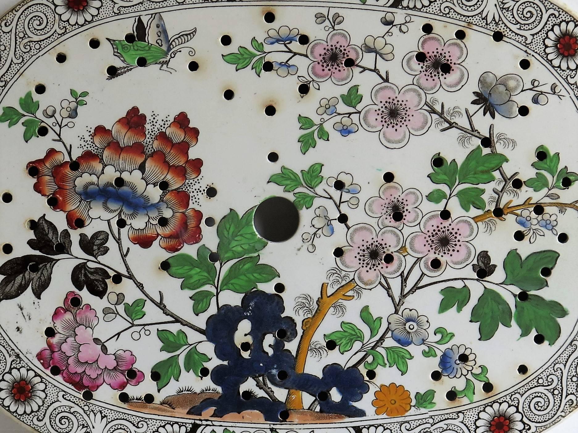 19th Century Georgian Ironstone Platter or Drainer Plate by Hicks Meigh & Johnson, Circa 1830 For Sale