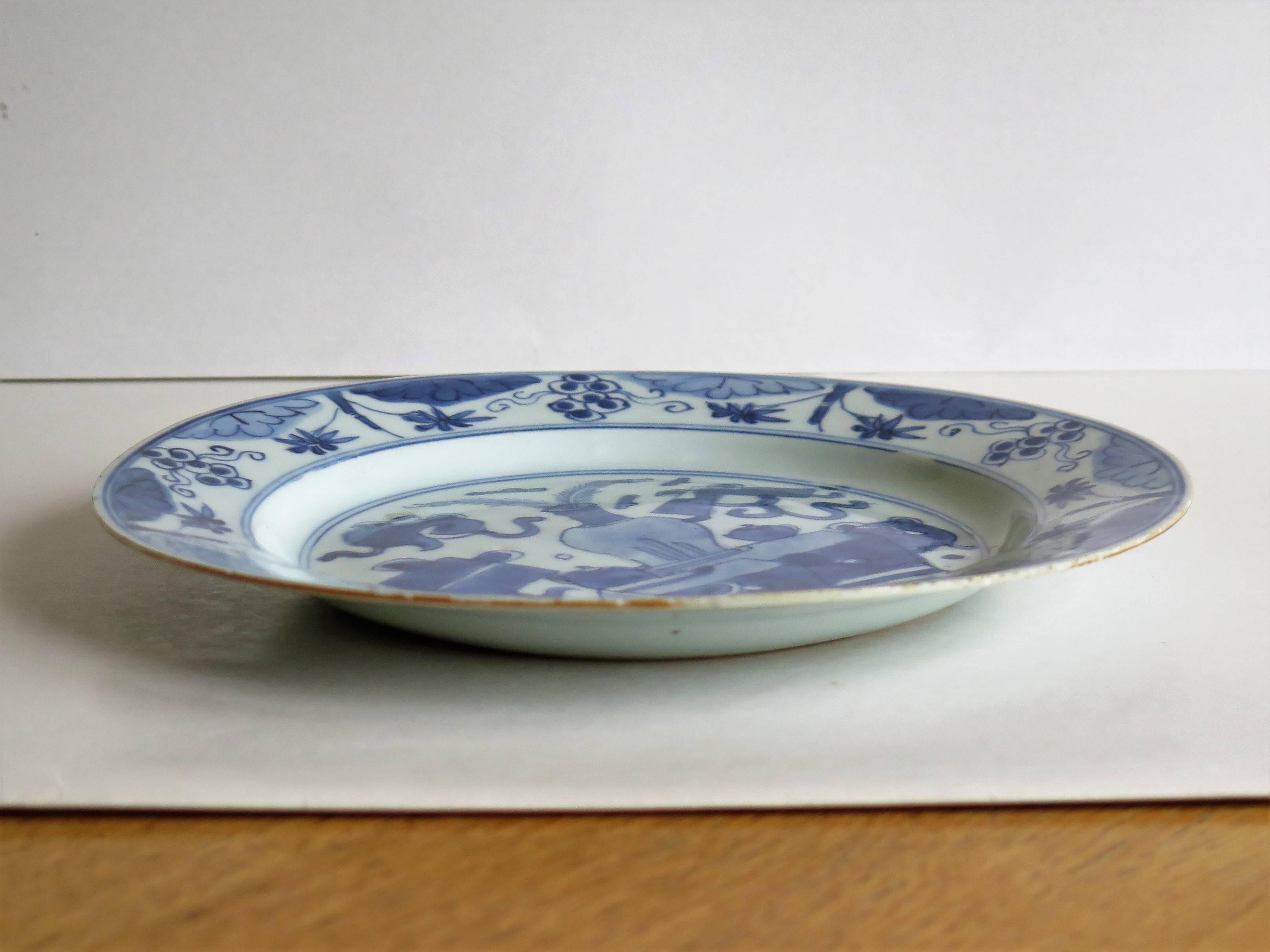 18th Century and Earlier Early 18th Century Chinese Plate Porcelain Blue and White, Qing Circa 1735