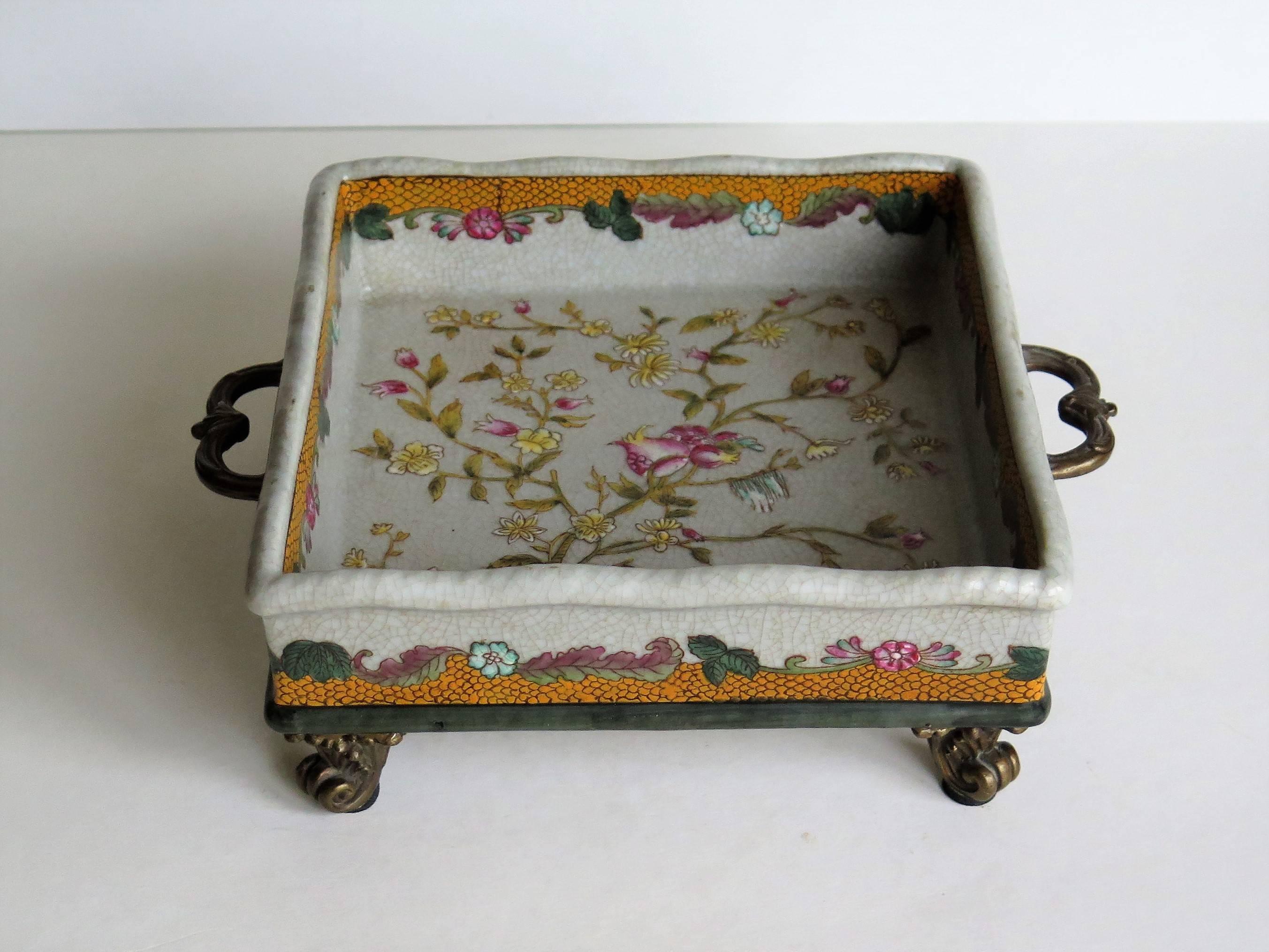 Chinese Export Ceramic Tray or Dish Famille Rose Hand Painted,  20th Century 1