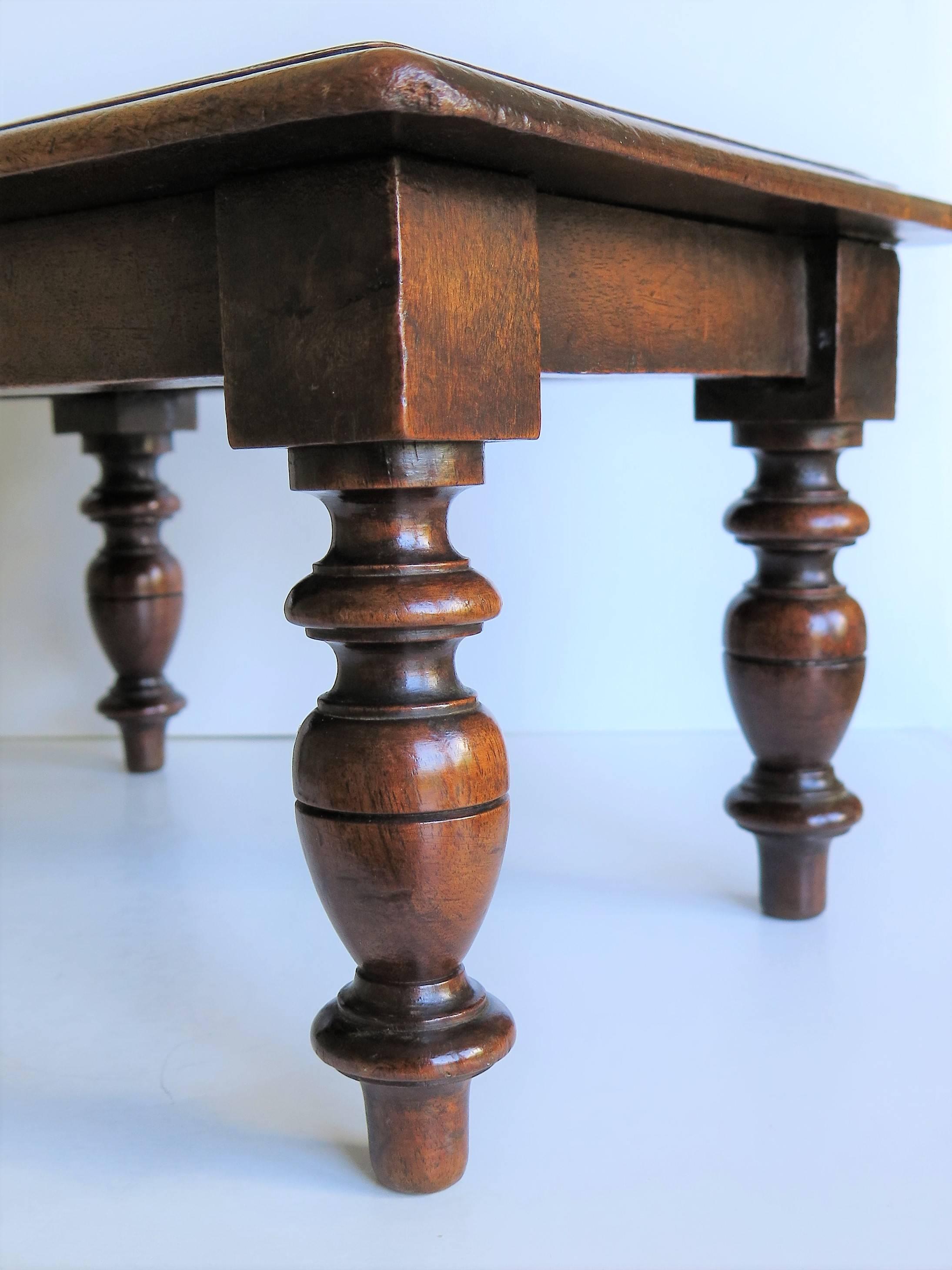 Fruitwood Early Victorian, Low Stand or Stool, Mahogany, Turned Legs, English, circa 1840