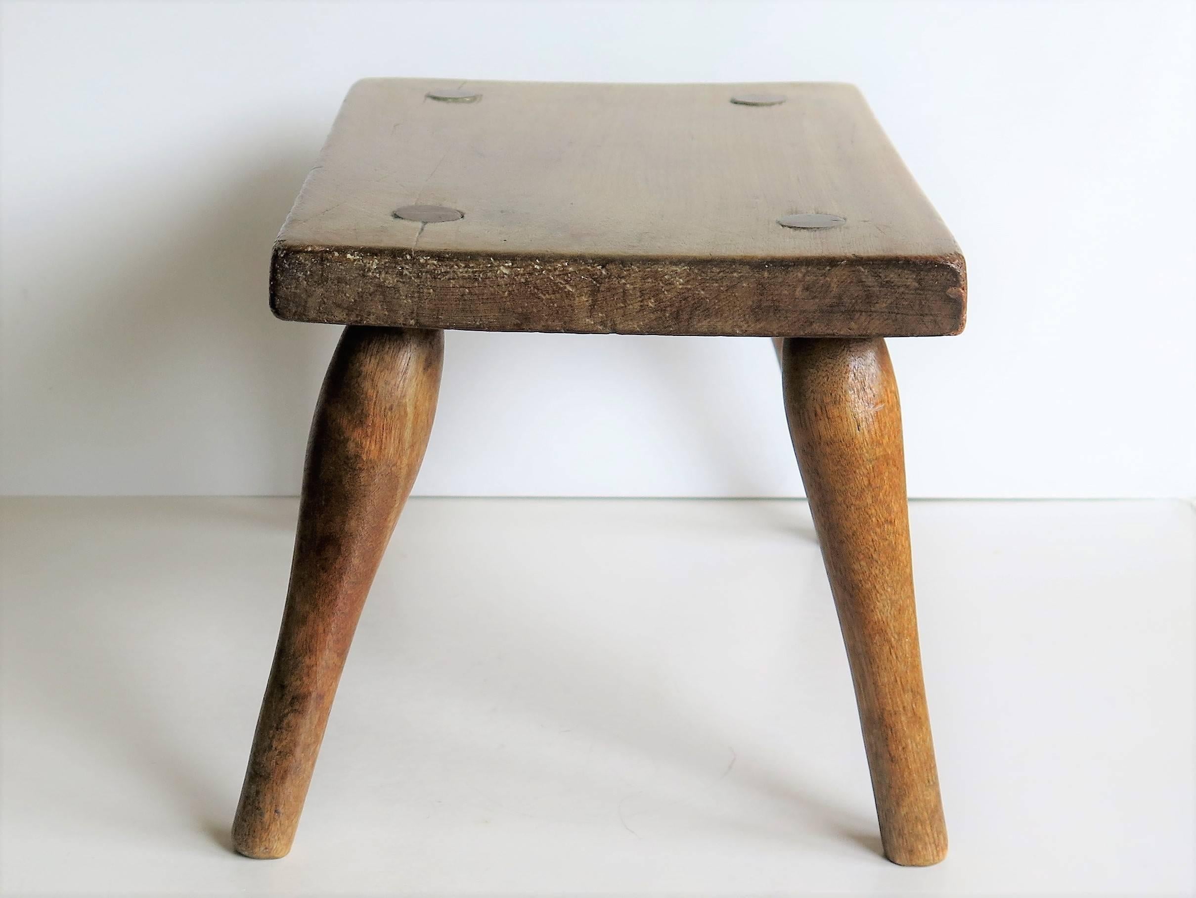 Late Georgian Country Stool or Candle Stand Ash and Beech, English Ca 1820 1