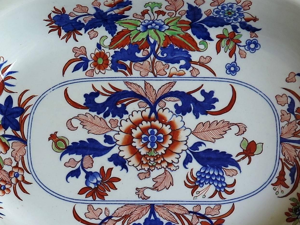 Hand-Painted Late Georgian Spode Serving Dish Ironstone Chinoiserie Pattern 2054, Circa 1820