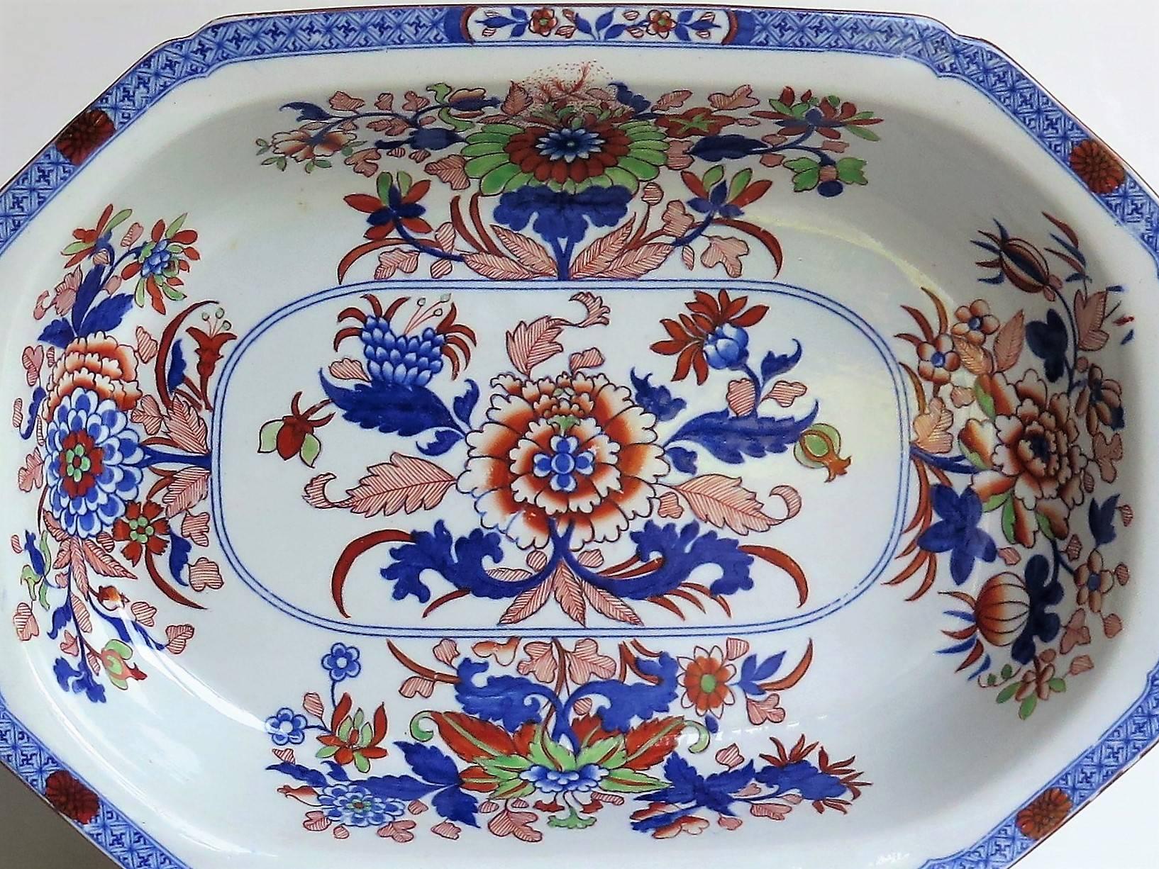 English Late Georgian Spode Serving Dish Ironstone Chinoiserie Pattern 2054, Circa 1820