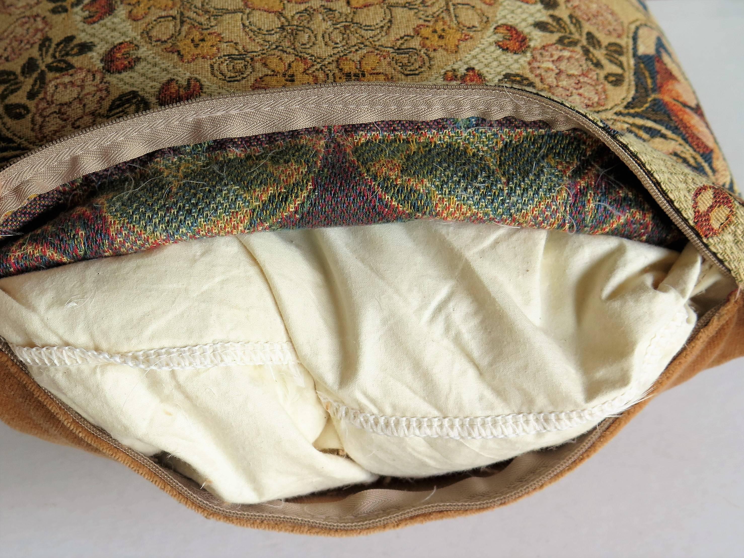 Tapestry Pillow or Cushion Woven Flemish Art-Nouveau Design, Ca 1950's 2