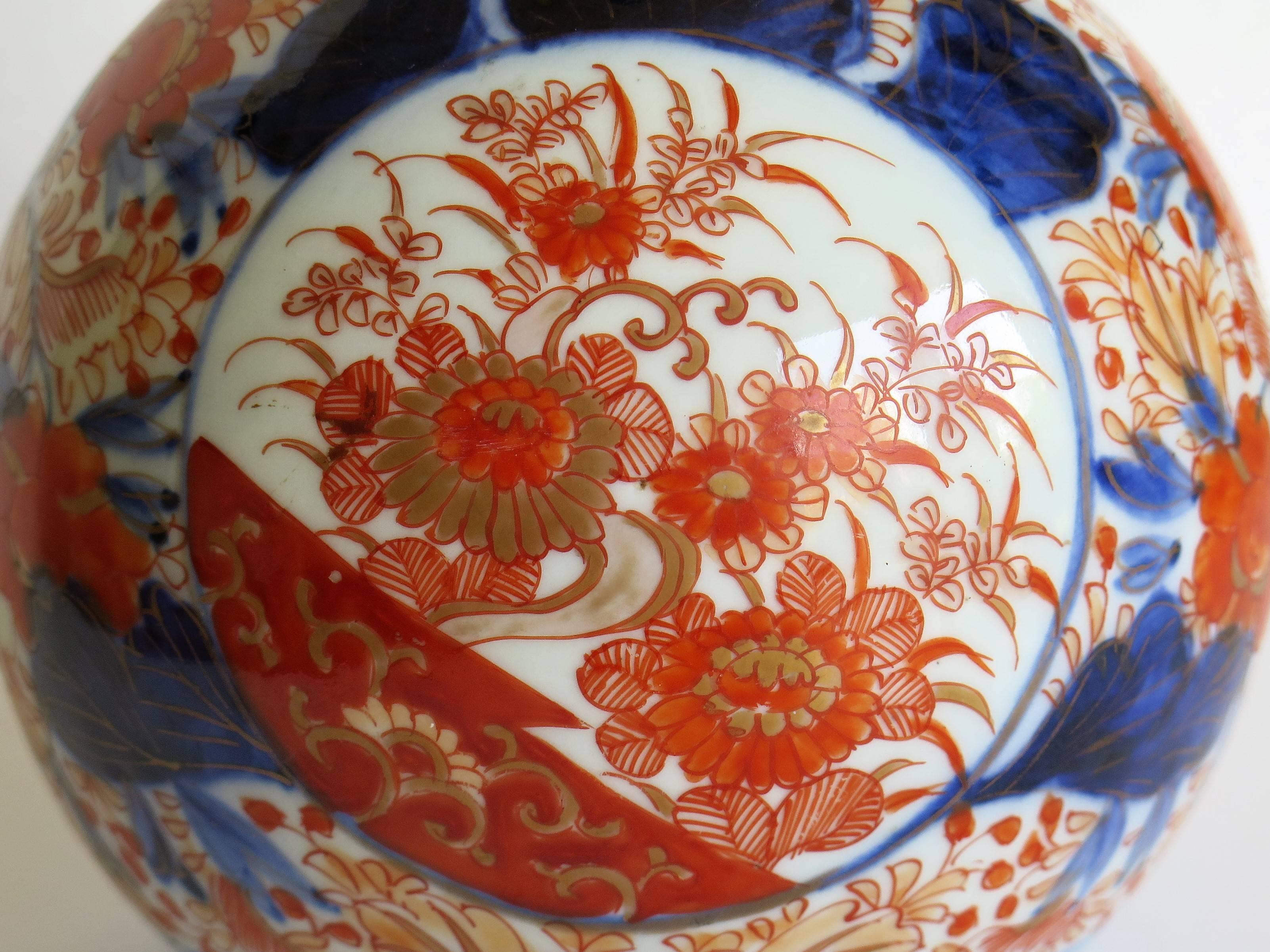 19th Century Japanese Double Gourd Vase Central Knop Imari Pattern, Meiji Period 3