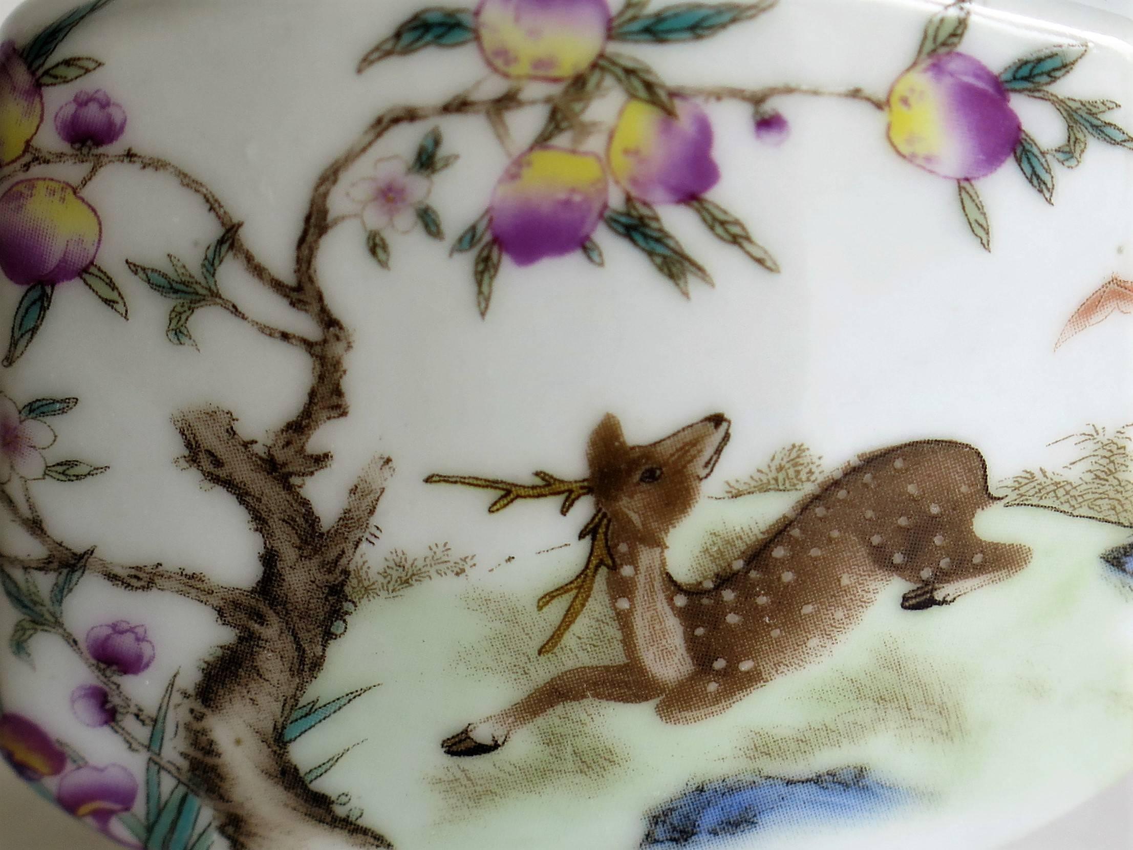 Chinese Porcelain Snuff Bottle Hand Painted Deer Famille Rose, circa 1940 2