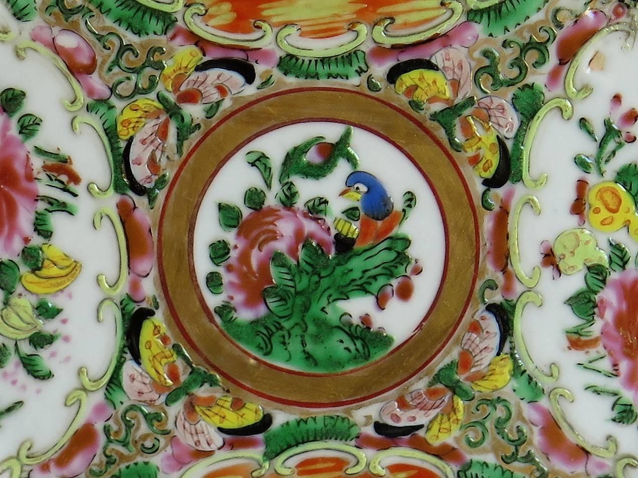 19th Century Chinese Export Porcelain Plate or Dish Rose Medallion, Qing Ca 1870 1