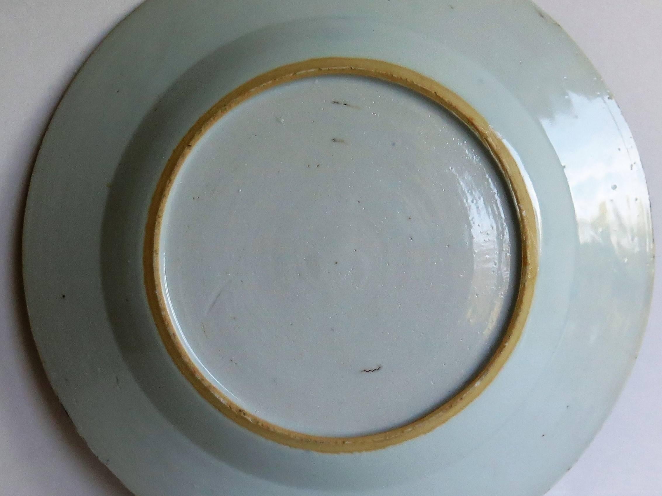 18th Century Chinese Export Blue and White Porcelain Plate, Qing Ca 1780 6