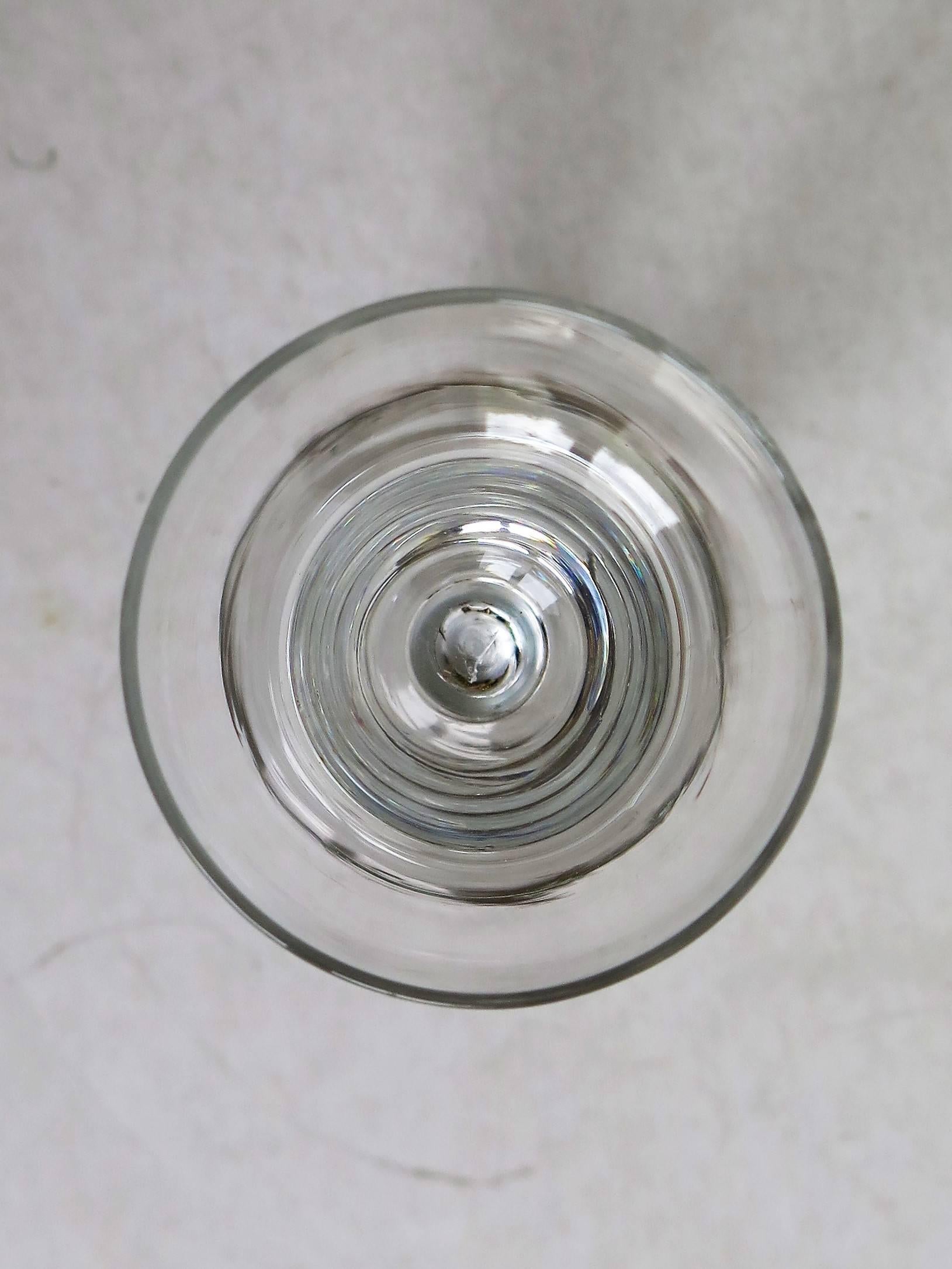 George 2nd Wine Glass Rare Pan Topped Bowl and Mercury Air Twist Stem, Ca 1755 1