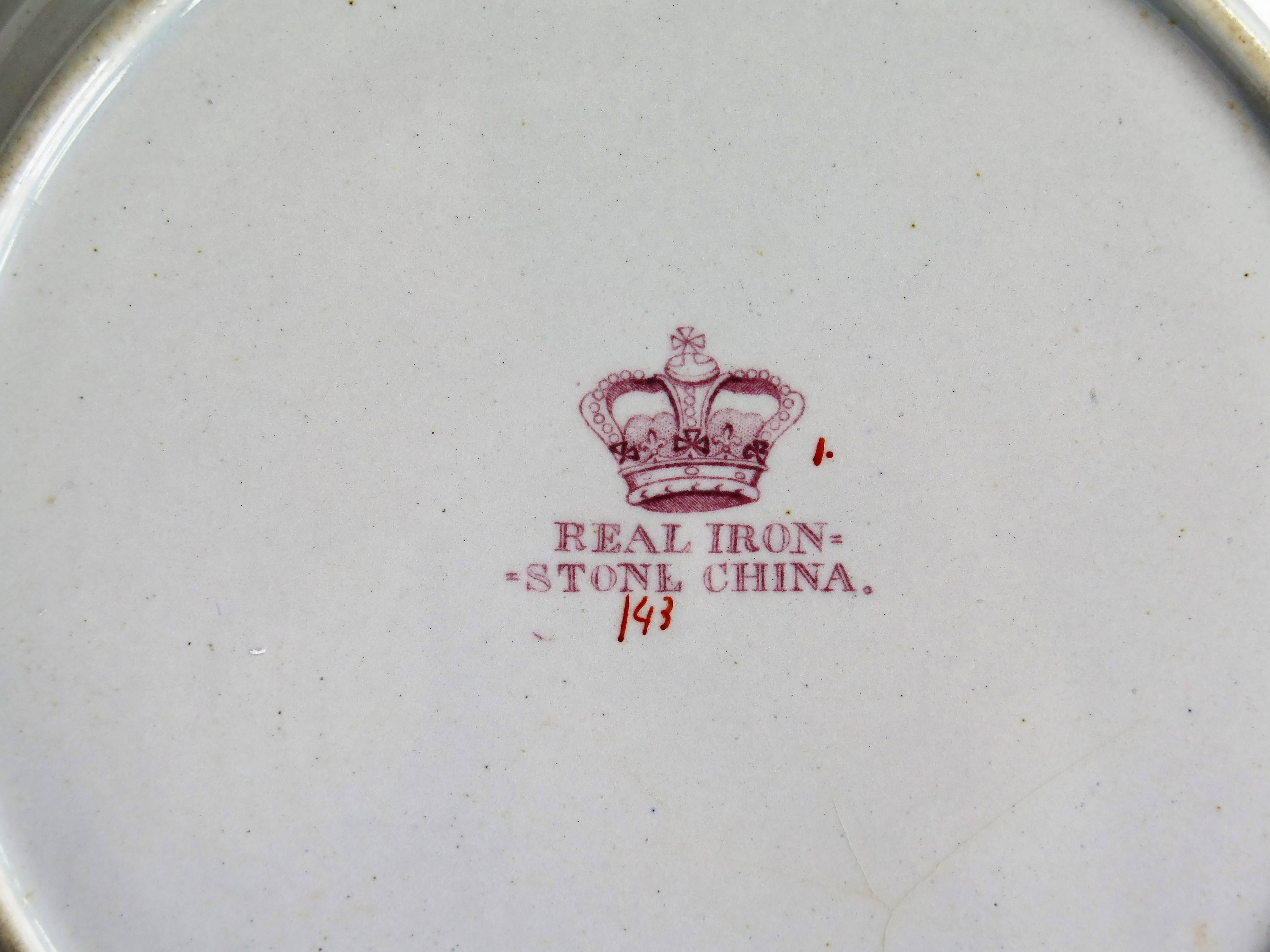 19th Century Set of SIX Mason's Dinner Plates Ashworth's Ironstone Large, Circa 1865 For Sale