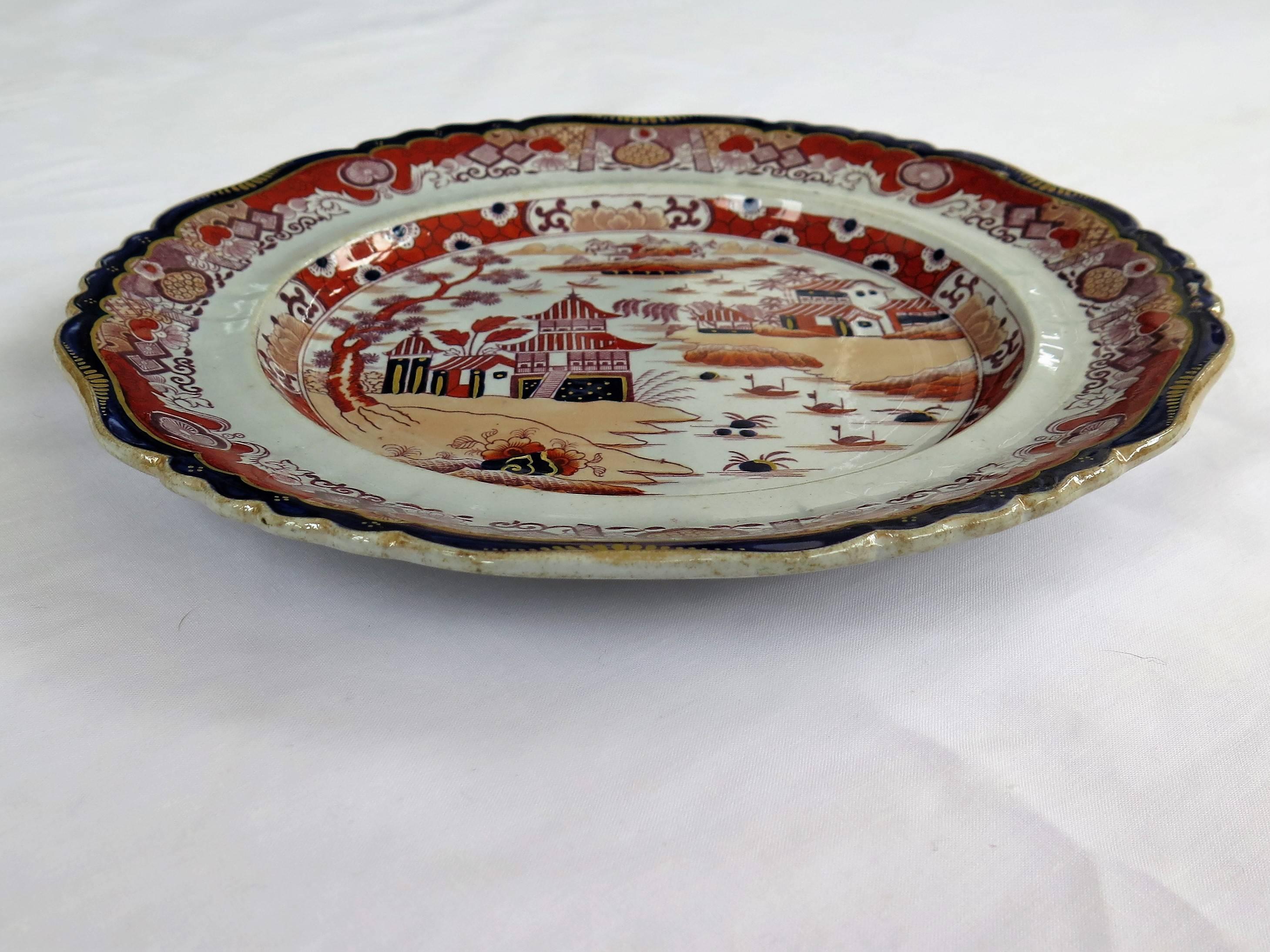 Victorian Set of SIX Mason's Dinner Plates Ashworth's Ironstone Large, Circa 1865 For Sale